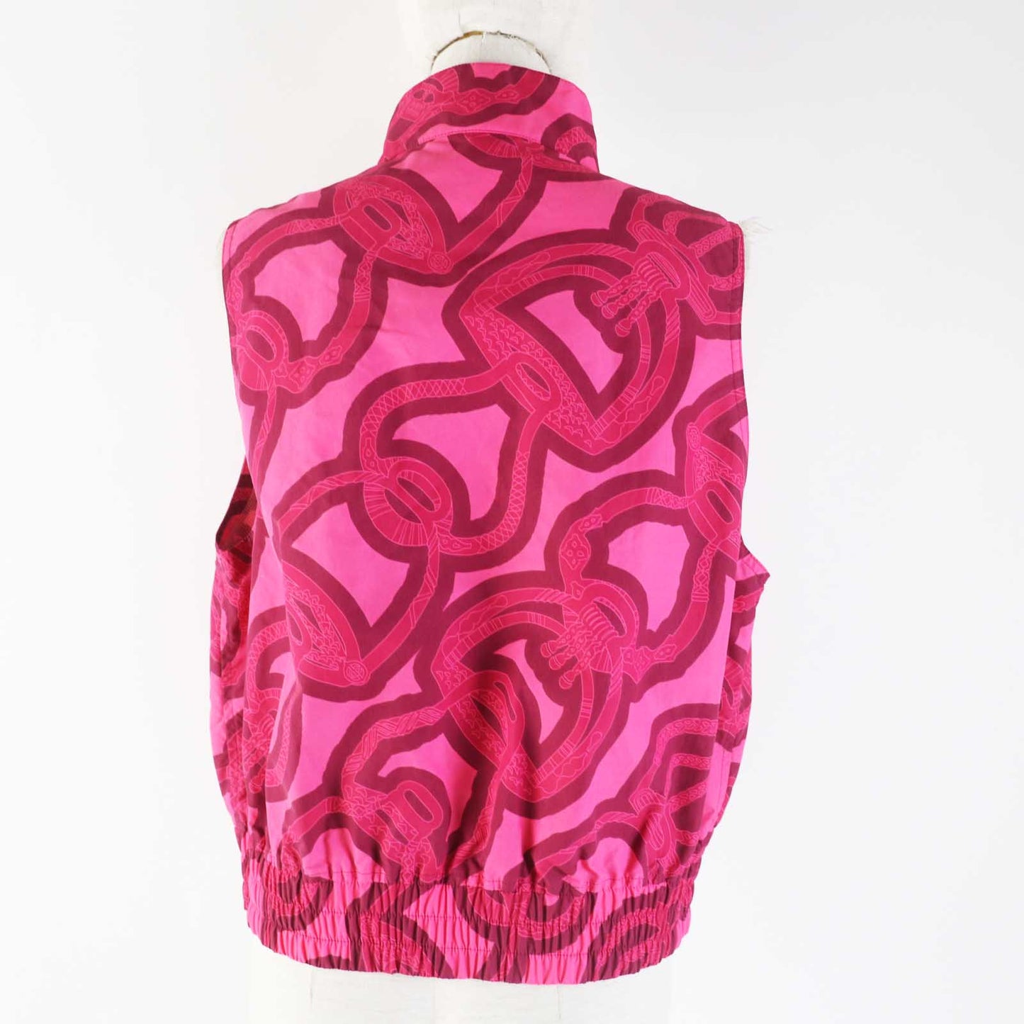 HERMES Vest 3E0253DW Main: 100% nylon Pink Bordeaux Fantaisie d'Etriers Stirrup Fantasy Women 38