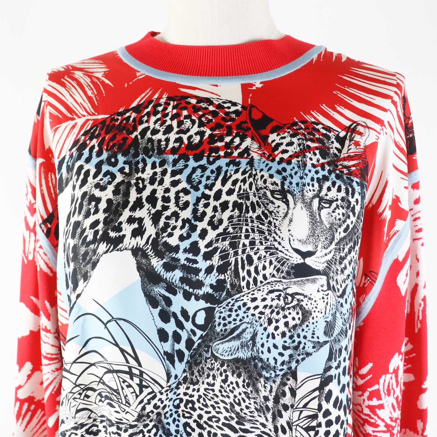 HERMES tops 3E2816D3 Outer material: 100% silk, Outer material: 86% rayon, Outer material: 10% silk, Outer material: 3%, Outer material: 1% polyurethane, Other: 95% silk, 4% polyamide, 1% polyurethane Red JUNGLE LOVE Women 36