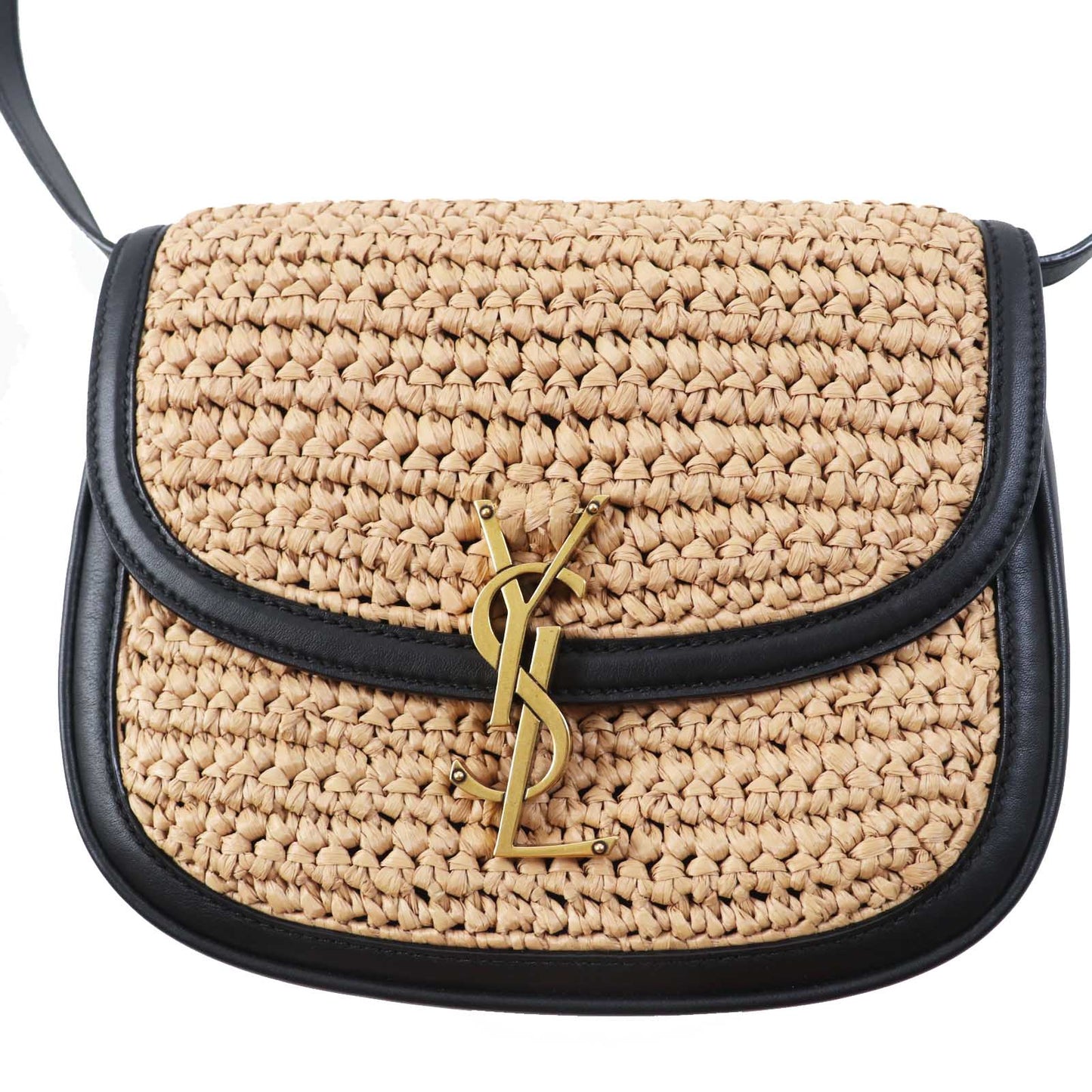 SAINT LAURENT PARIS Shoulder Bag 634818 Main: Raffia, Main: Leather Natural black Kaia Women