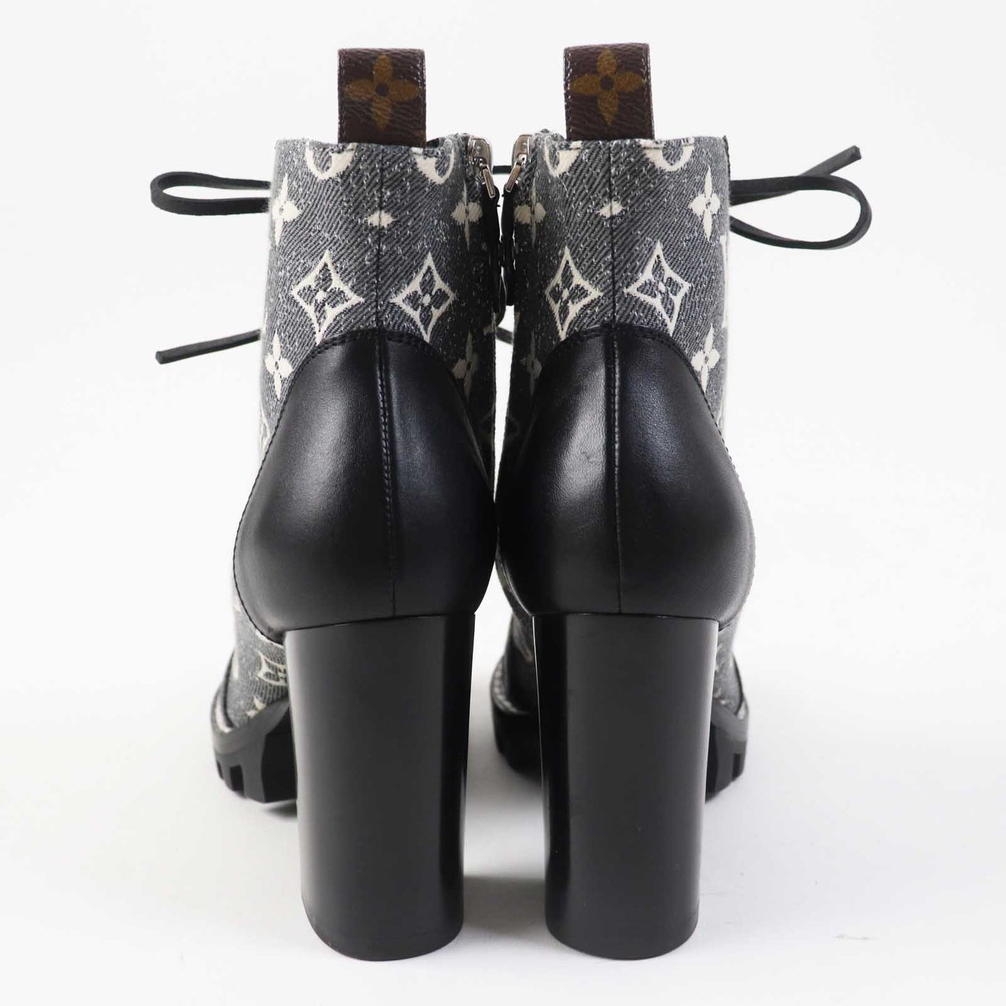 LOUIS VUITTON Ankle boots 1AB2XR Main: Leather, Part: Denim Black Gray type Star trail line Women 36