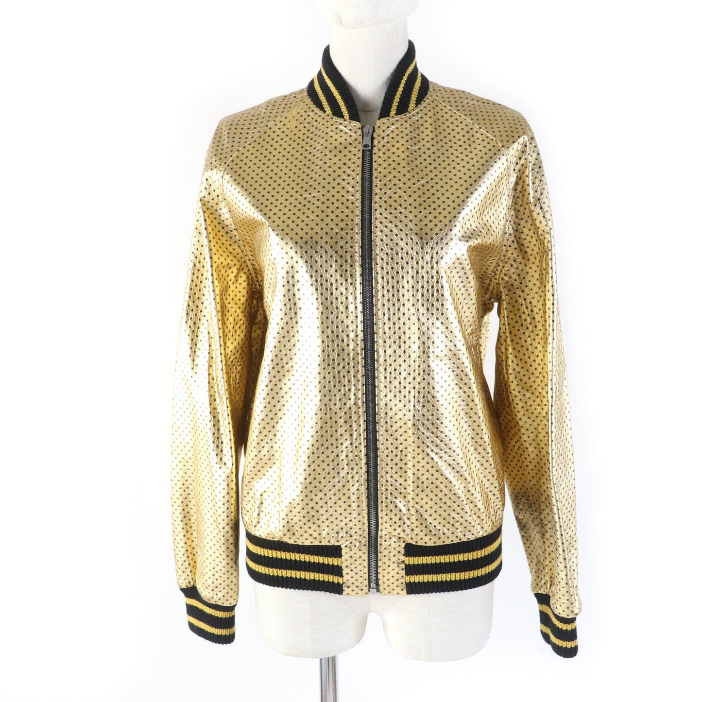 GUCCI Bomber jacket 519455 Main: Sheepskin, Part: 97% cotton, Part: 2% nylon, Part: 1% polyurethane, Lining: 100% cotton gold Women 38