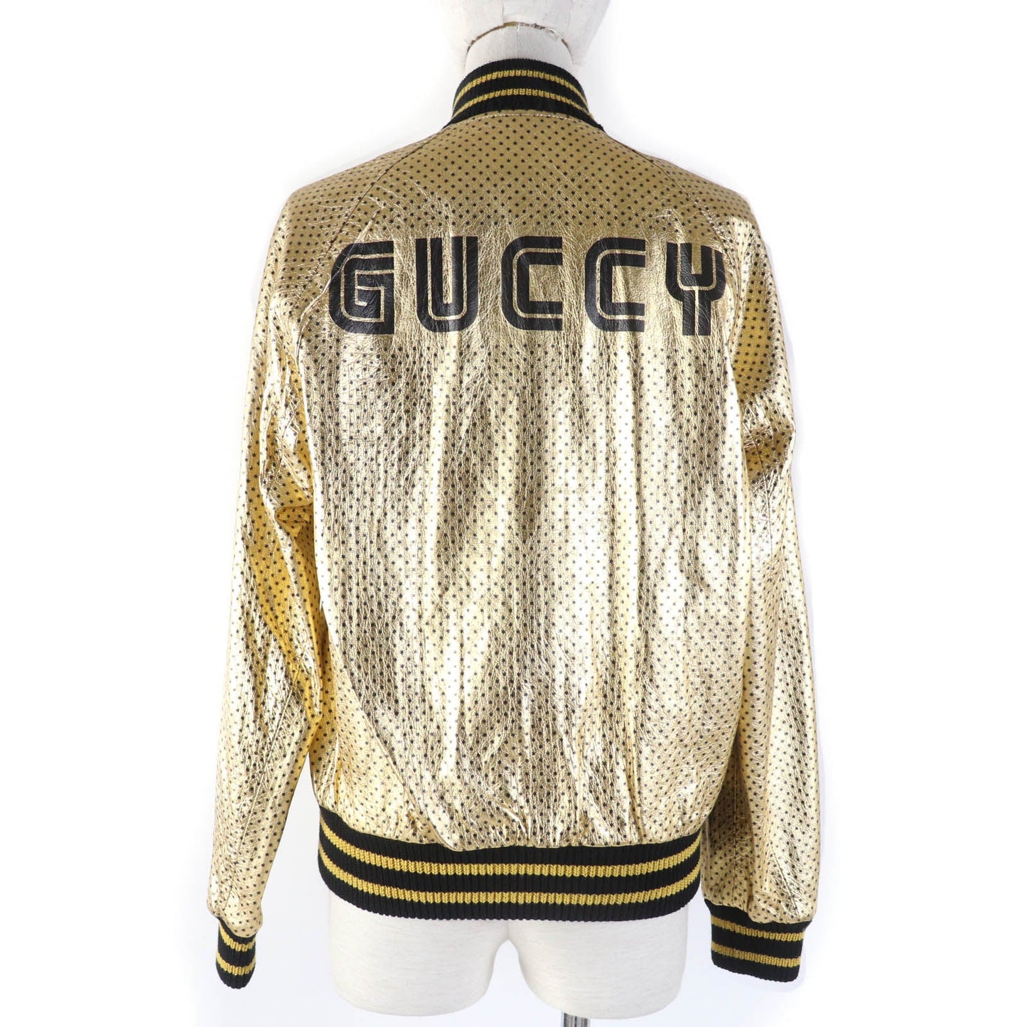 GUCCI Bomber jacket 519455 Main: Sheepskin, Part: 97% cotton, Part: 2% nylon, Part: 1% polyurethane, Lining: 100% cotton gold Women 38