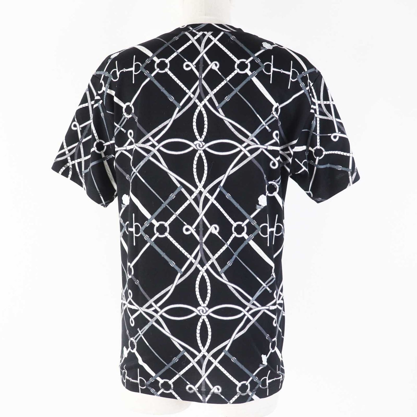 HERMES Short sleeve T-shirt Main: 100% cotton black PARCOURS SANS FAUTE PERFECT COURSE Women 34