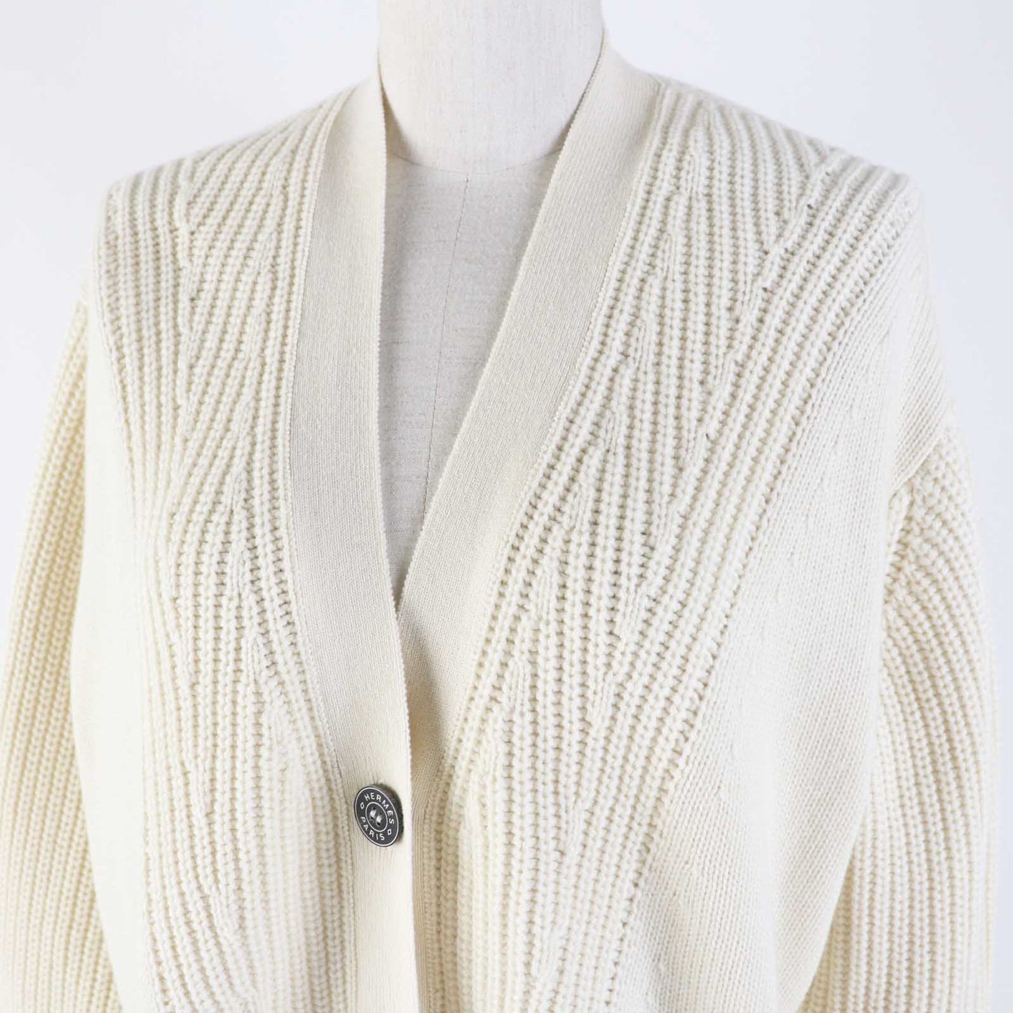 HERMES cardigan 3E2702D1 Outer material: 64% cashmere, Outer material: 36% cotton Ivory Women 34