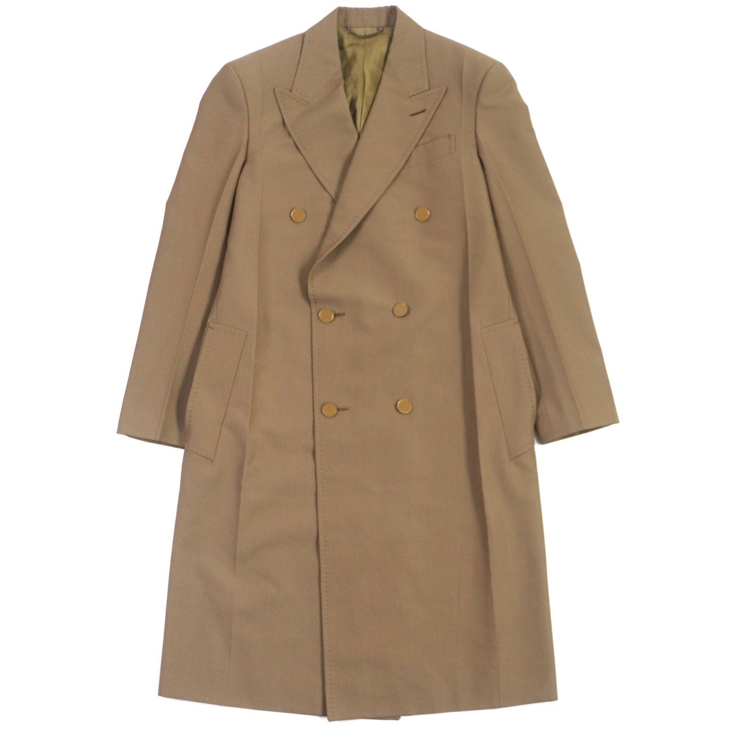 LOUIS VUITTON coat HGC70E Outer: 60% wool, Outer: 40% polyester, Lining: 82% cupra, Lining: 18% cotton Brown Plain Rainbow Poppy Dorothy mens 44