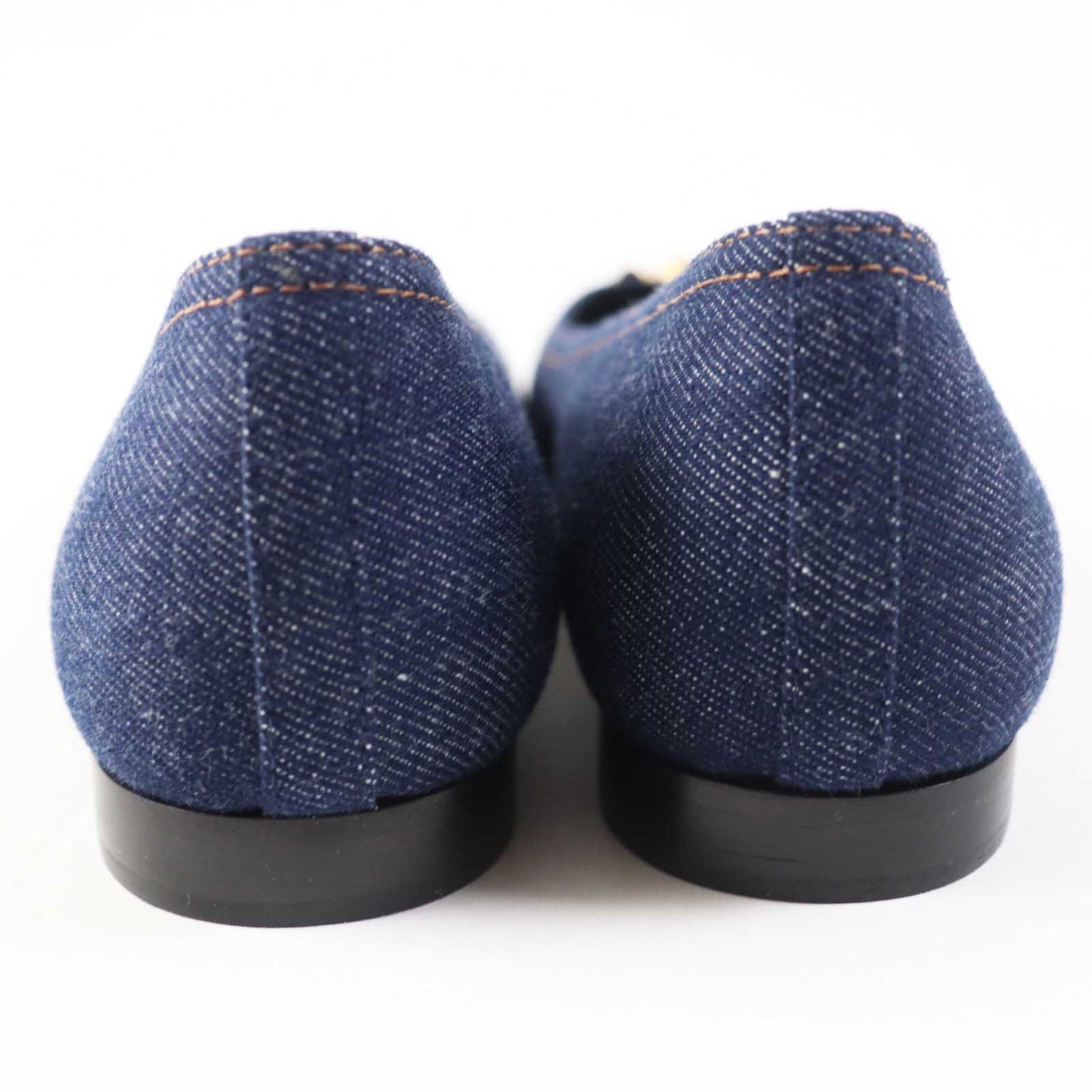 LOUIS VUITTON pumps Main: Denim, Part: Leather Indigo blue Shake Line Ballerina Women 37