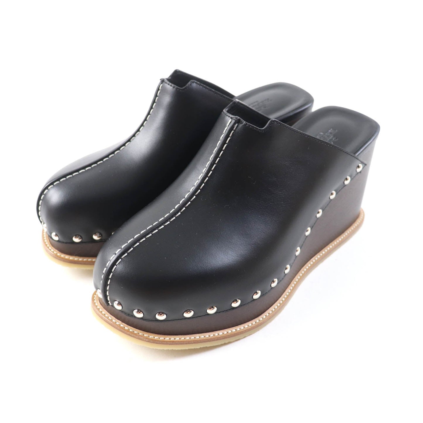 HERMES Sandals Main: Leather black Earth Women 37