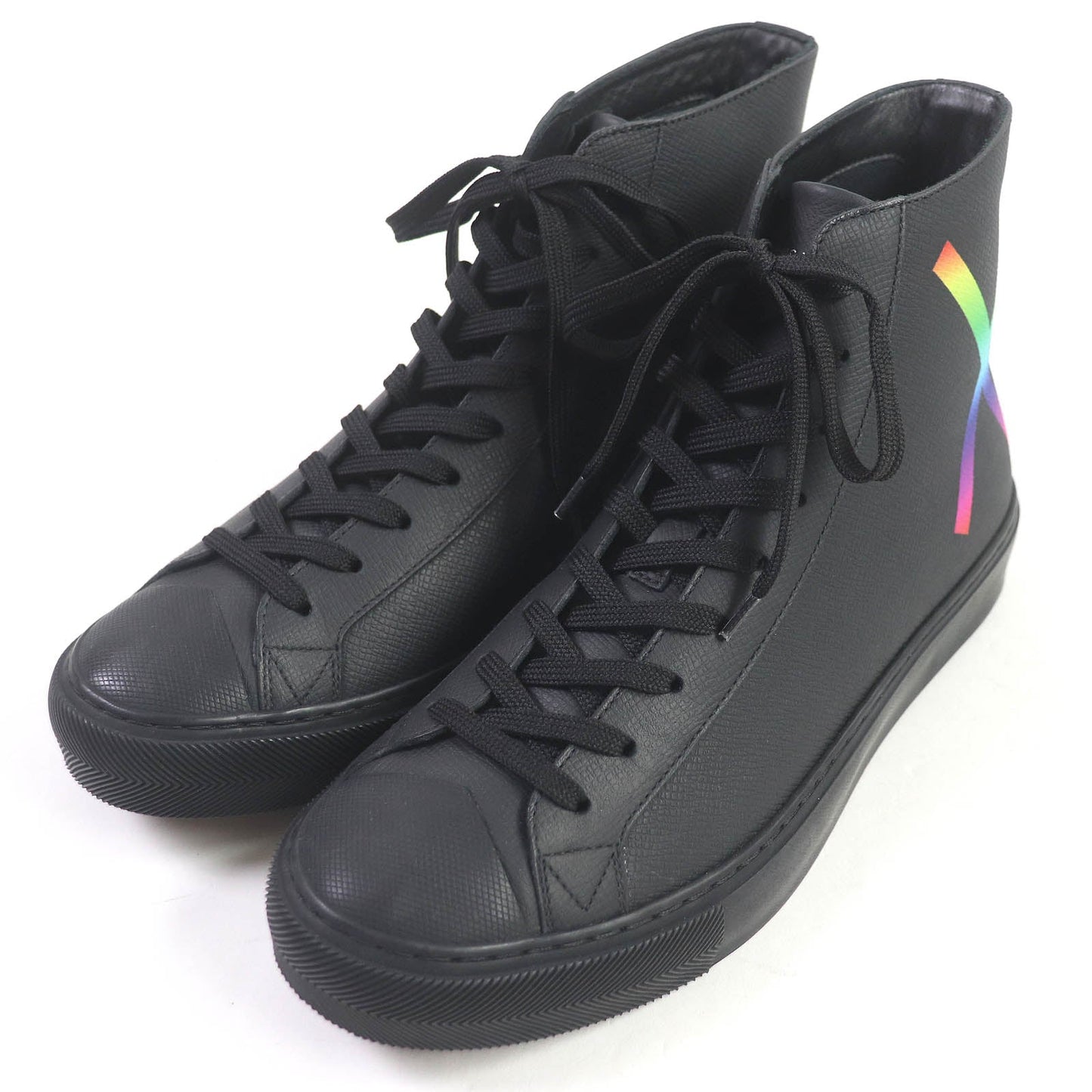 LOUIS VUITTON High cut sneakers Main: Leather, Main: Rubber black LV Tattoo Line mens 5 1/2