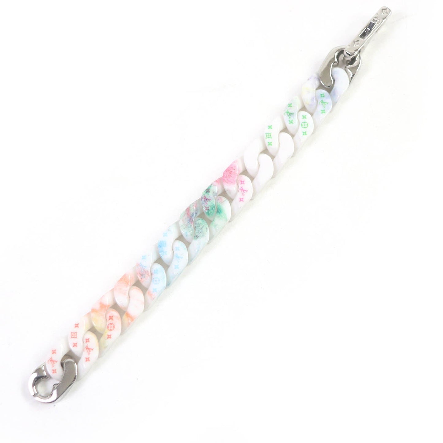 LOUIS VUITTON bracelet MP2851 Ceramic, Metal White Silver Bracelet Chain Links Pastel Women(Unisex) M
