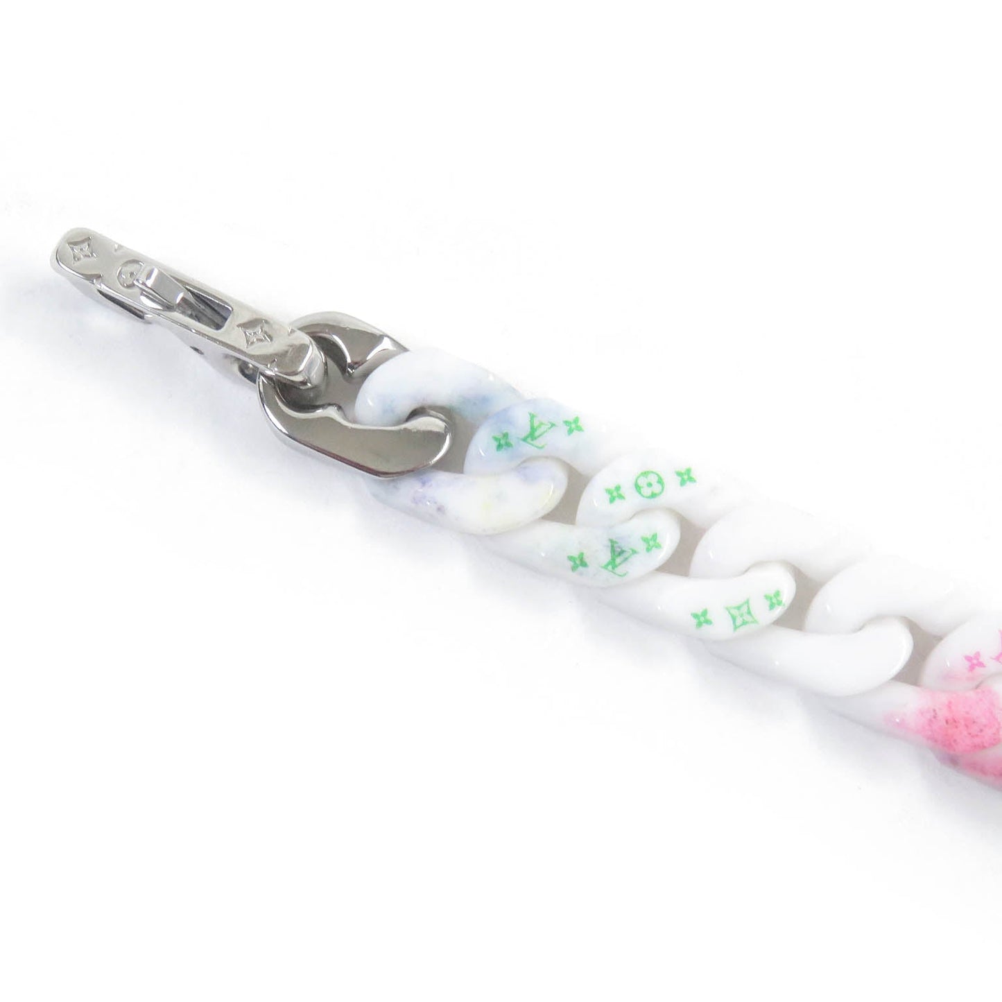 LOUIS VUITTON bracelet MP2851 Ceramic, Metal White Silver Bracelet Chain Links Pastel Women(Unisex) M