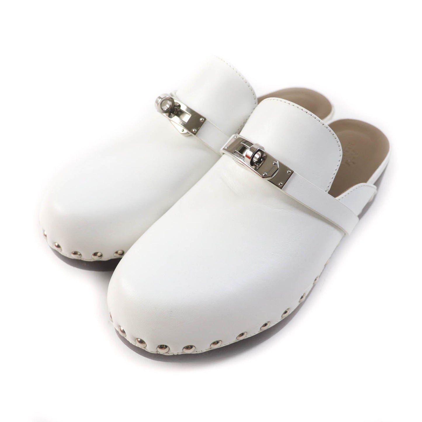 HERMES Mule Main: Leather white Carlotta Women 36