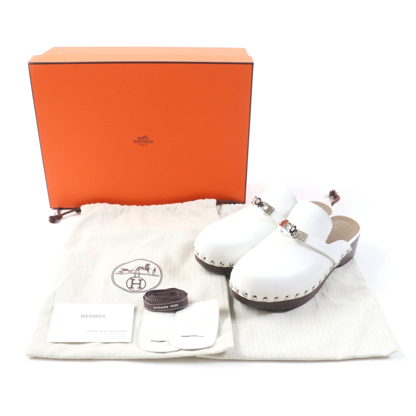 HERMES Mule Main: Leather white Carlotta Women 36
