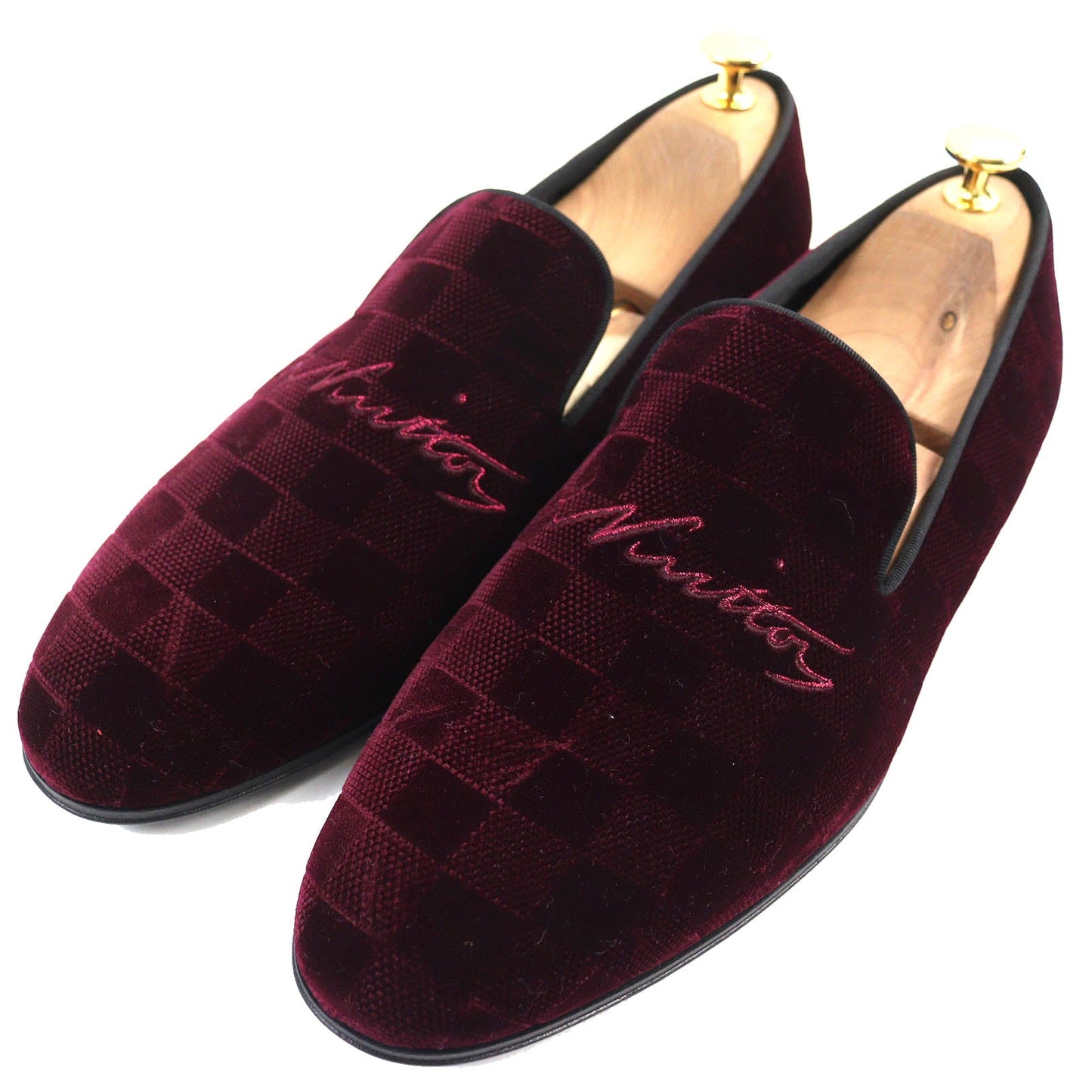 LOUIS VUITTON loafers velvet Bordeaux Auteuil line mens 7