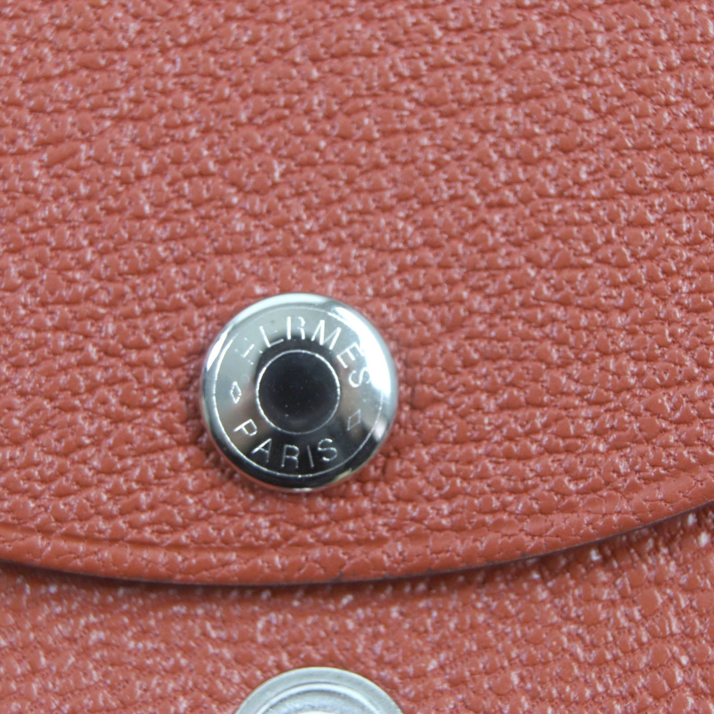 HERMES Coin case Main: Chevre Mysole Orange Calvi duo mens