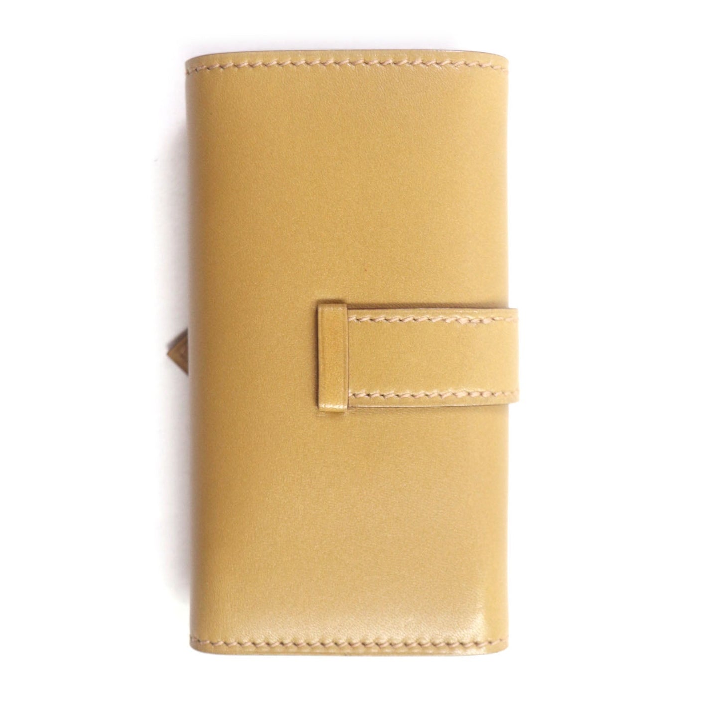 HERMES Key case Key holder  Main: Box calf Yellow beige Bean mens