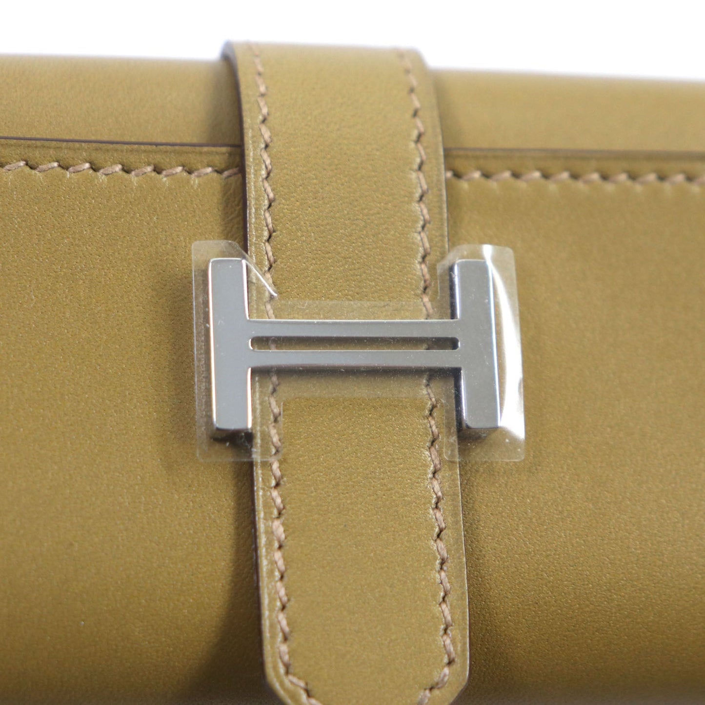HERMES Key case Key holder  Main: Box calf Yellow beige Bean mens