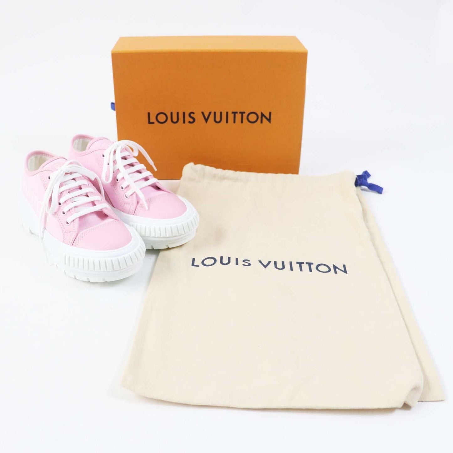 LOUIS VUITTON sneakers Main: Leather, Main: Canvas, Part: Rubber pink squad line Women 36 1/2