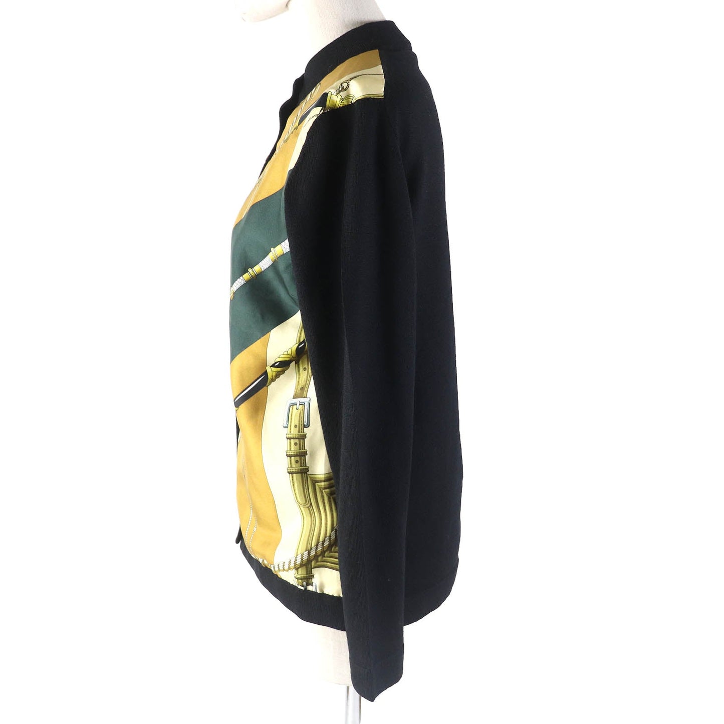HERMES cardigan silk Black multicolor 40