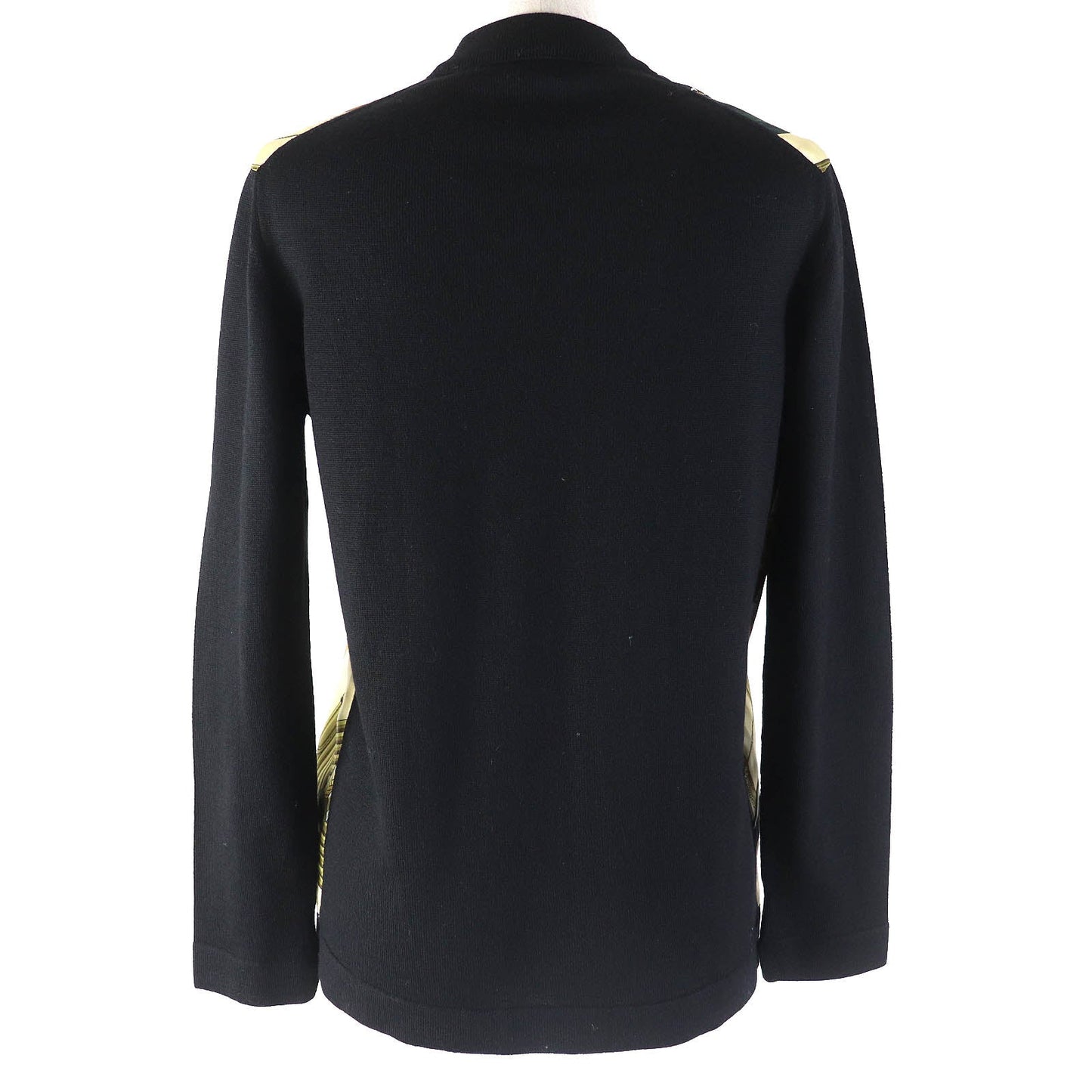 HERMES cardigan silk Black multicolor 40