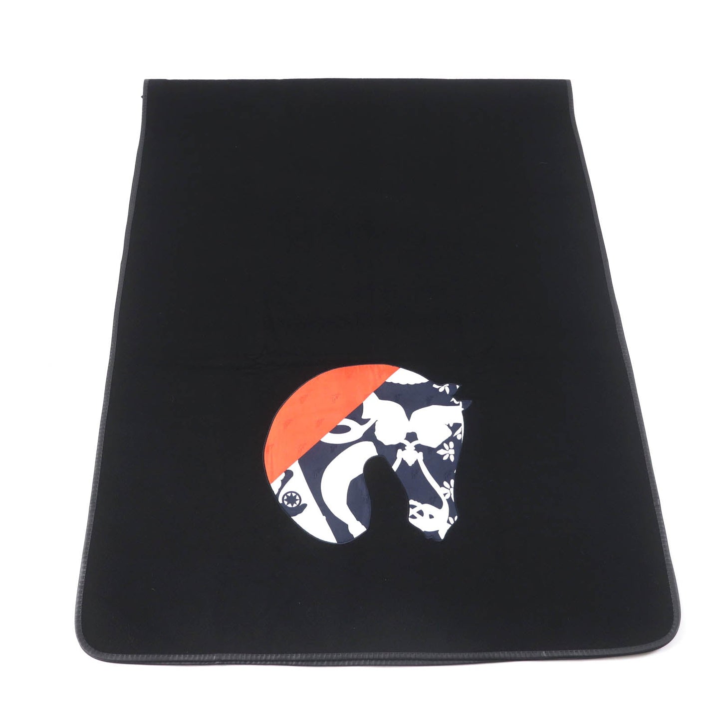 HERMES shawl Main: 100% cashmere black ETRIERS stirrups Women