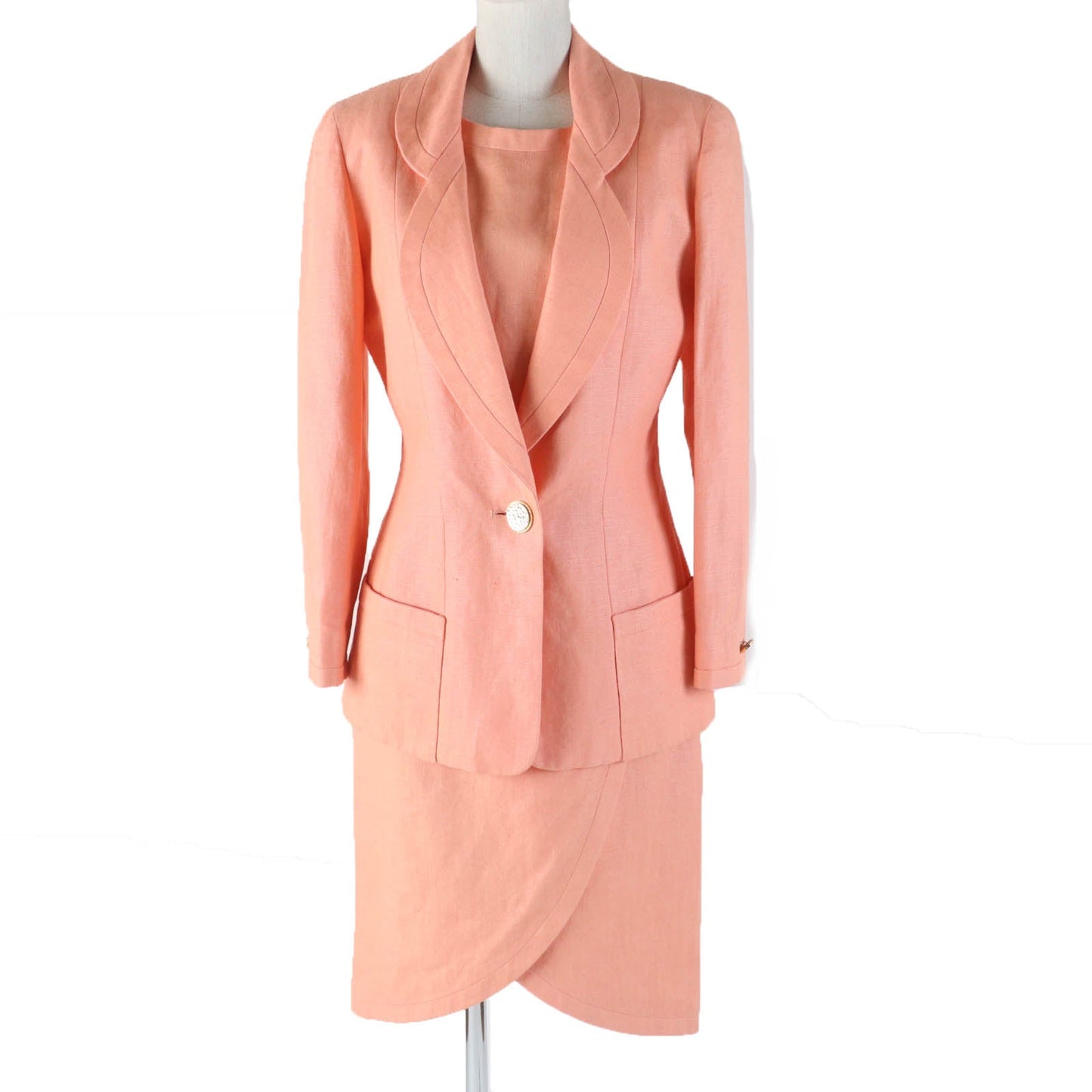 CHANEL ensemble Main: 100% linen, lining: 100% silk Orange Women 36