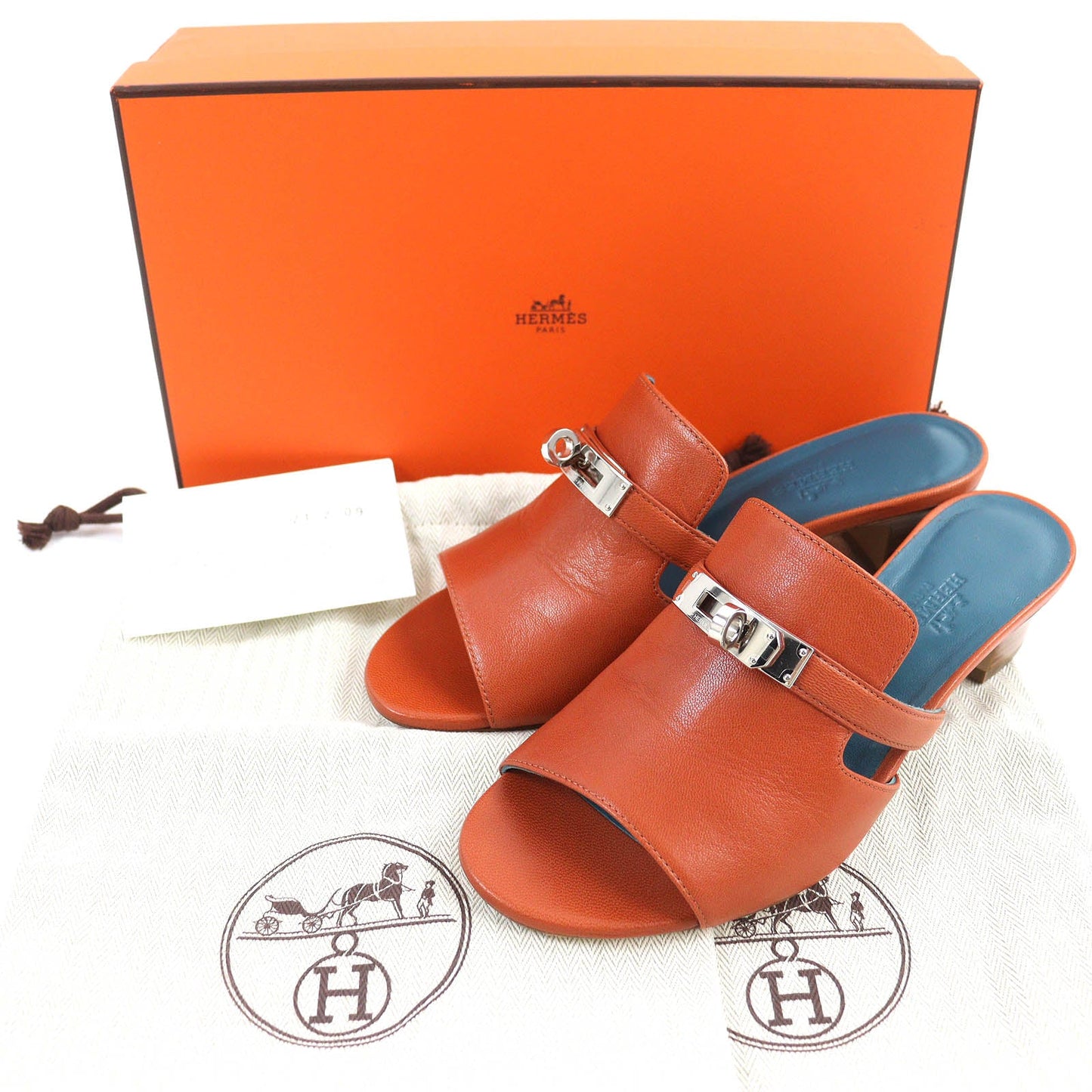 HERMES Sandals 211070Z Main: Leather Brown candy Women 36
