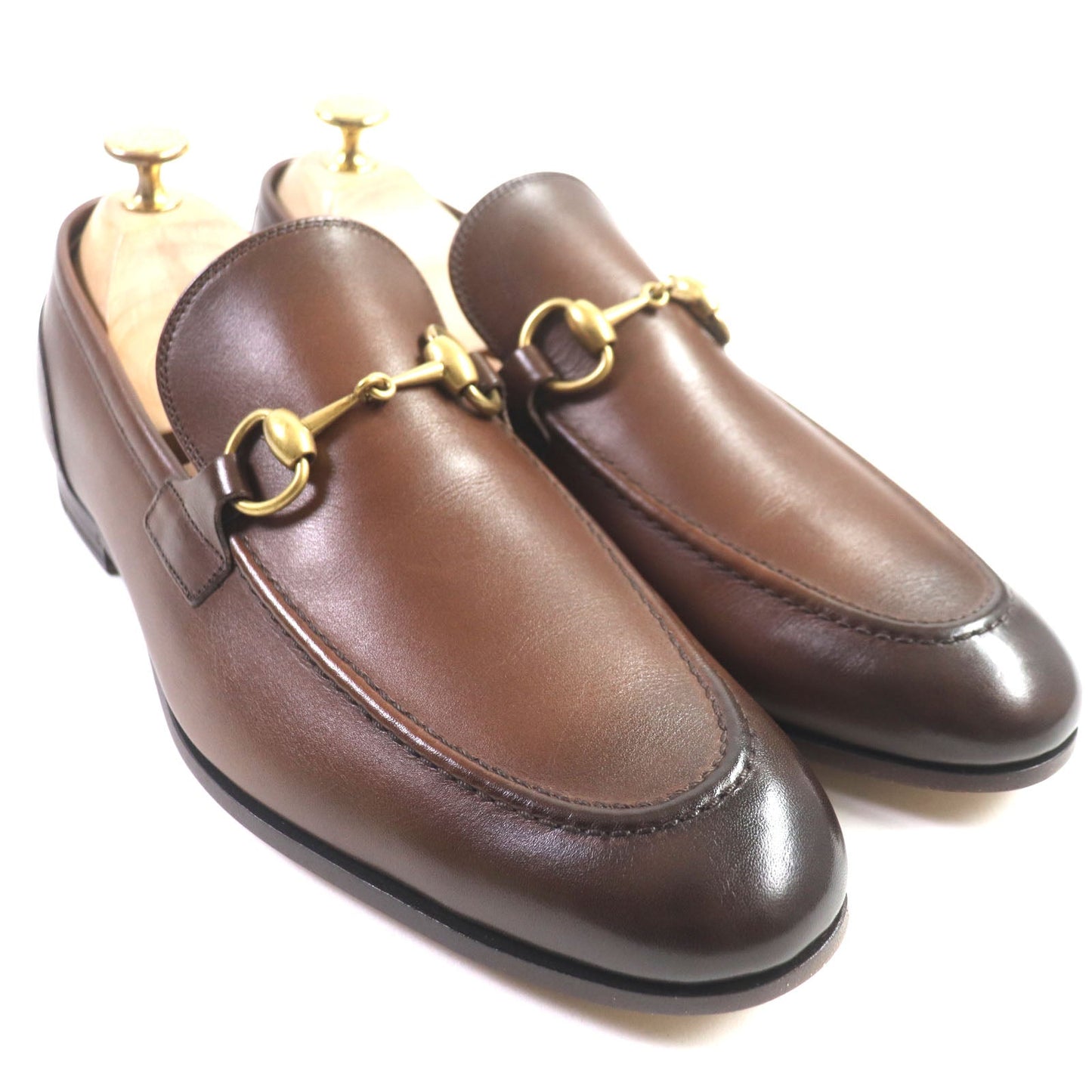 GUCCI loafers 406994 Main: Leather Brown Jordaan mens 6