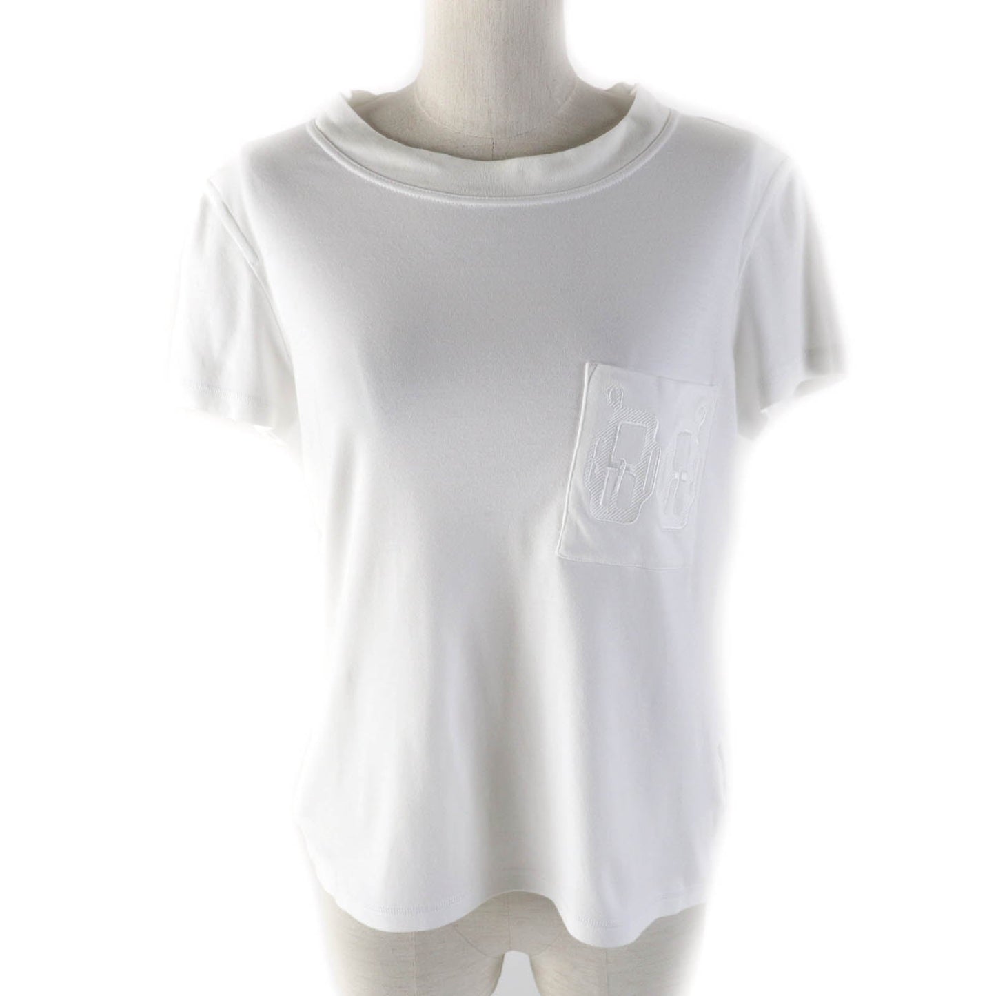 HERMES Short sleeve T-shirt Main: 100% cotton white Women 38