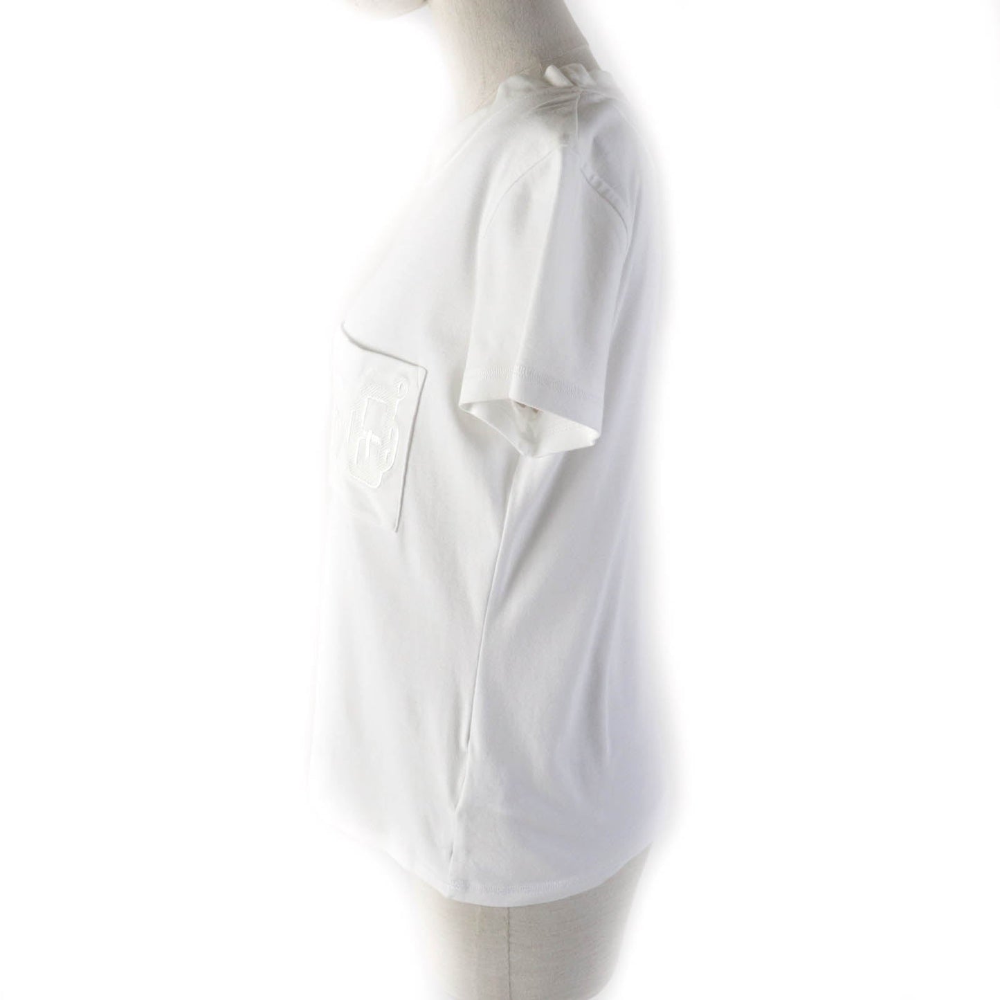 HERMES Short sleeve T-shirt Main: 100% cotton white Women 38