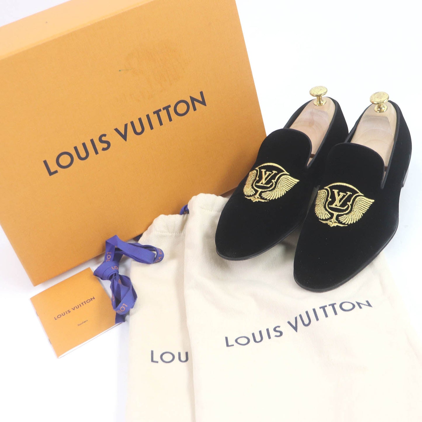 LOUIS VUITTON loafers Main: Velvet black Auteuil line mens 6