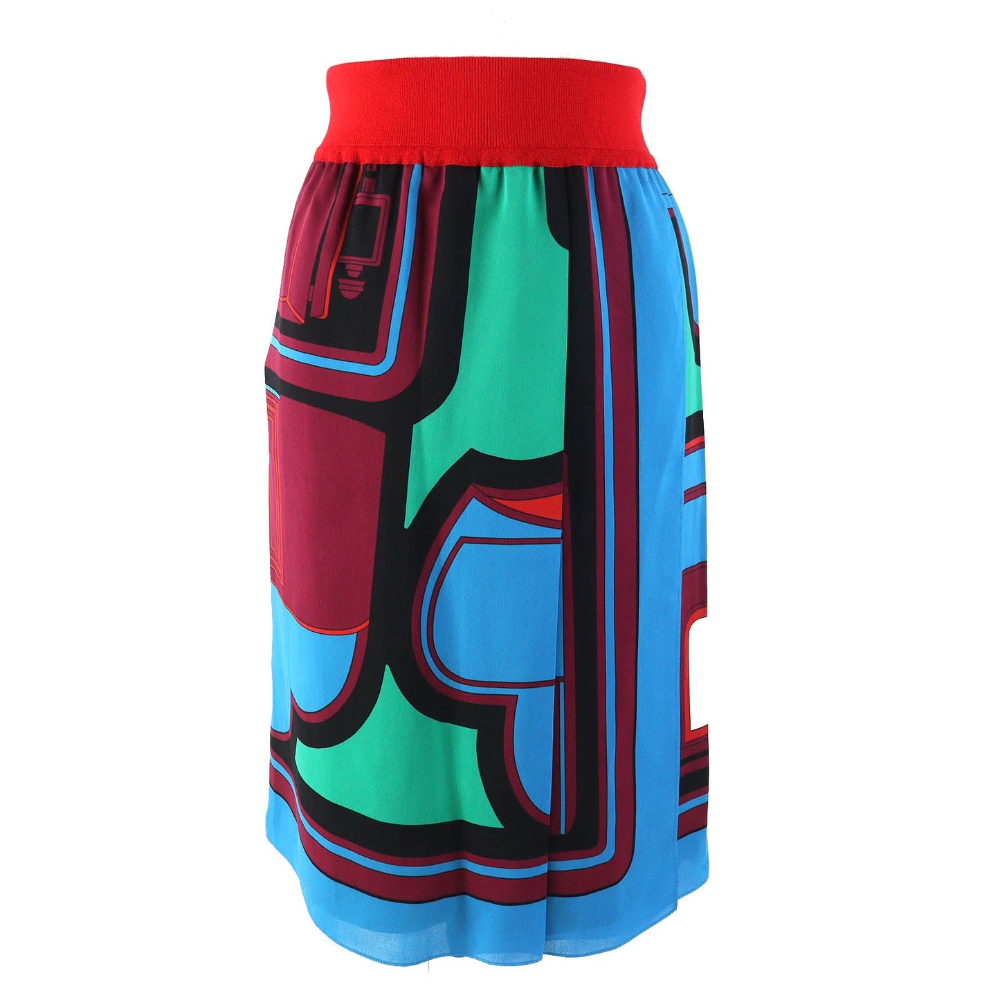 HERMES skirt 522823DO Main: 100% silk, part: 72% rayon, part: 18% wool, part: 9% nylon, part: 1% polyurethane multicolor Women 38