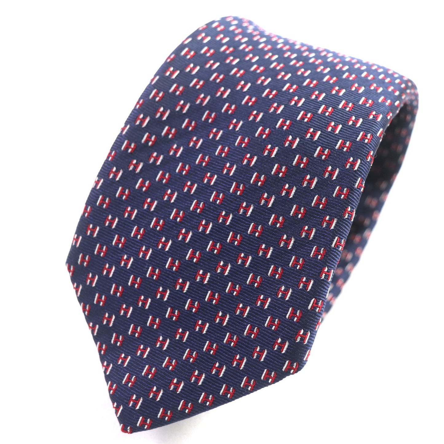 HERMES tie 339320T Main: 100% silk MARINE/ROUGE/BLANC H Flamboyant Web mens