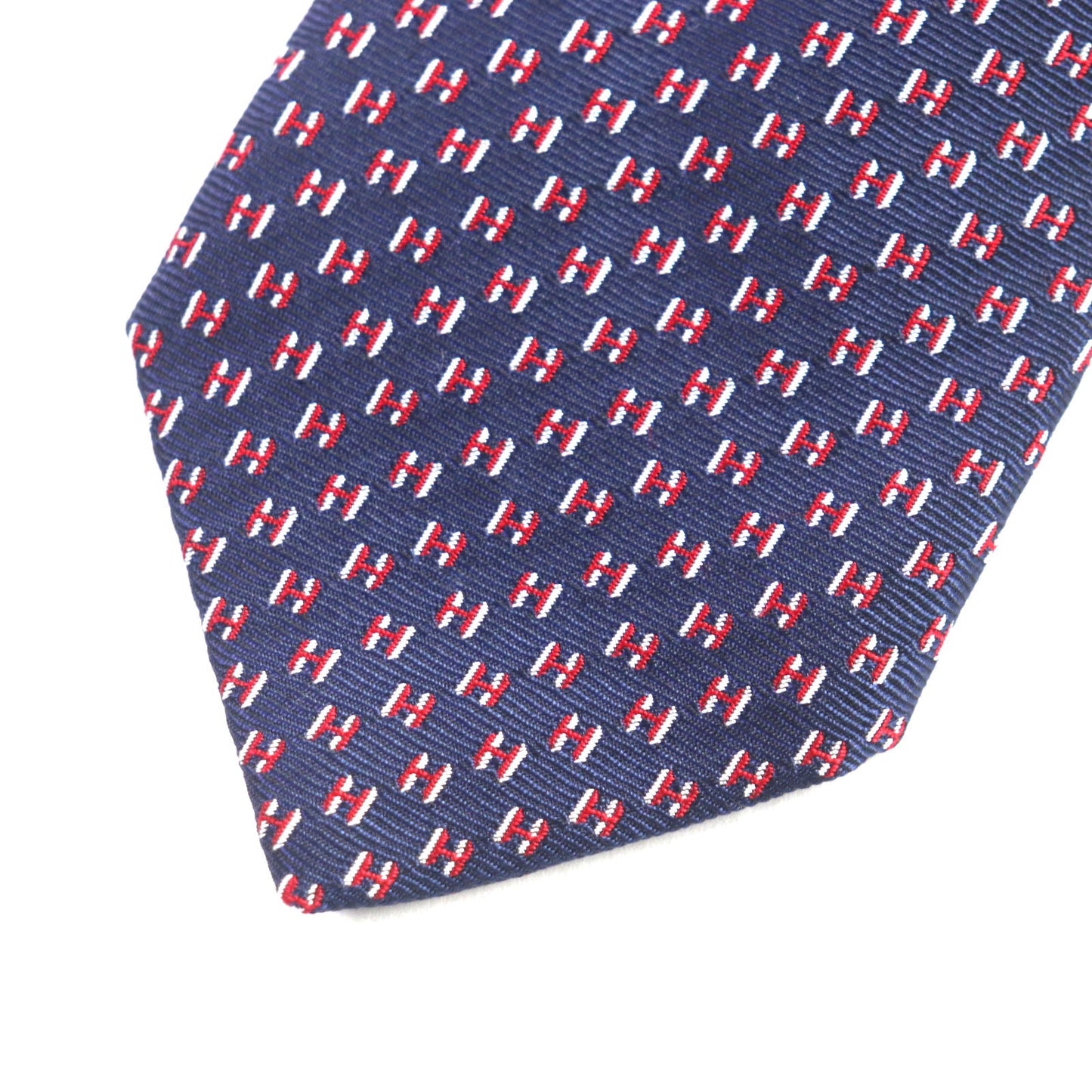 HERMES tie 339320T Main: 100% silk MARINE/ROUGE/BLANC H Flamboyant Web mens