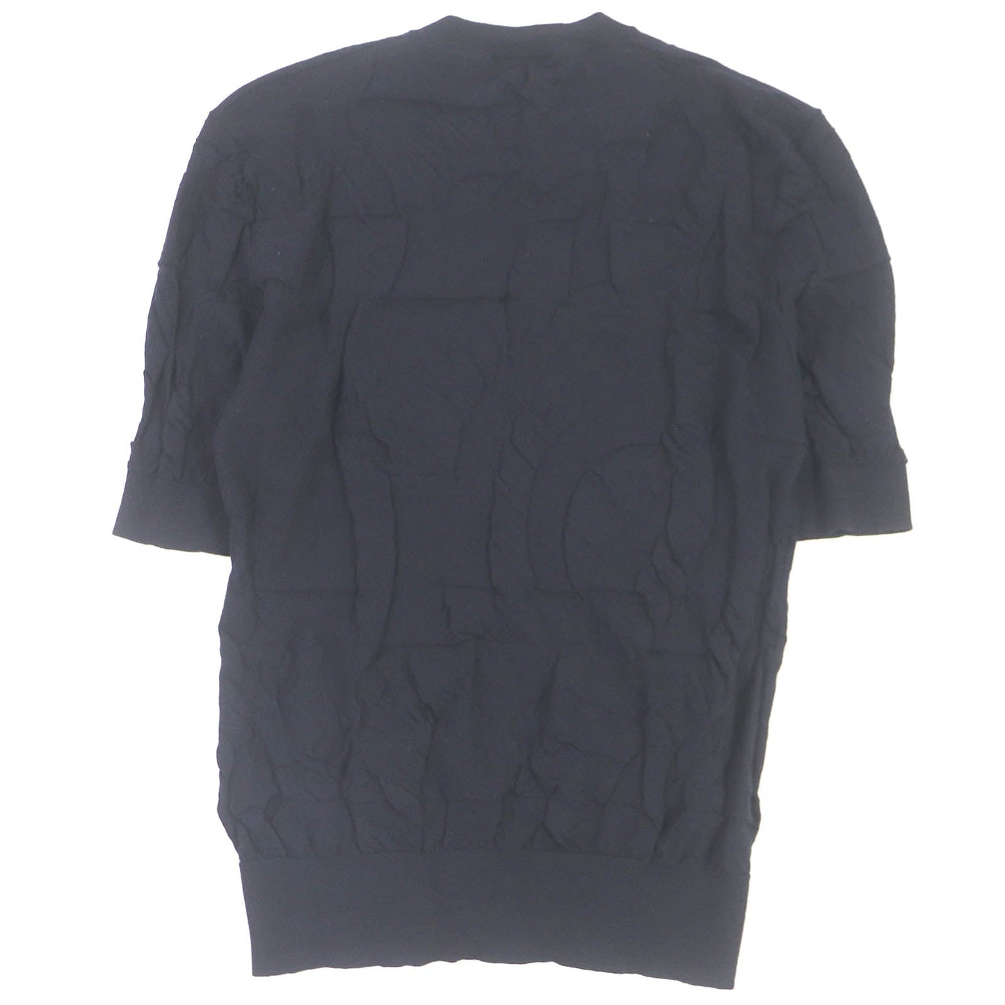 HERMES Short sleeve knit Main: 100% wool Navy Jeu de points harnais mens S