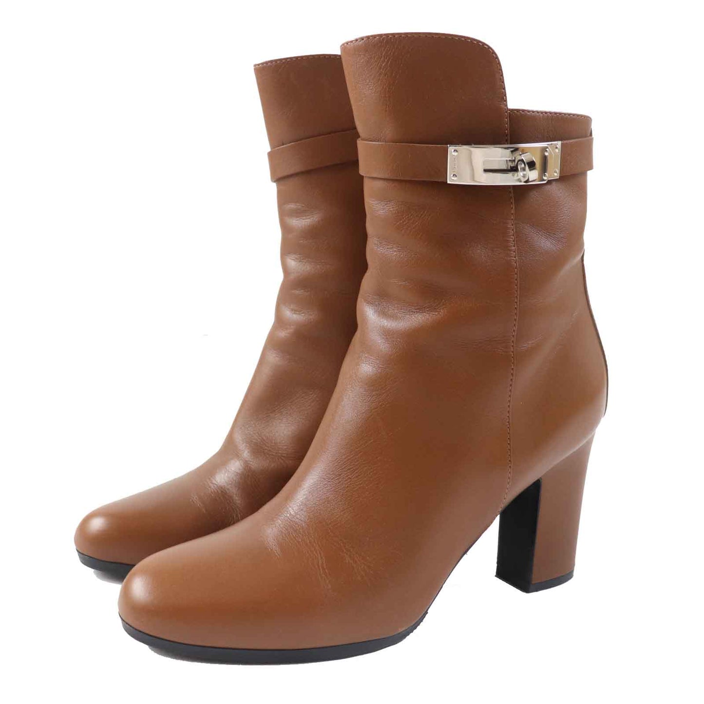 HERMES short boots Main: Leather Brown JOUEUSE Women 38 1/2