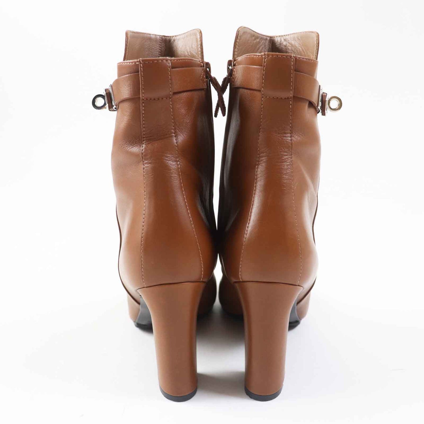 HERMES short boots Main: Leather Brown JOUEUSE Women 38 1/2
