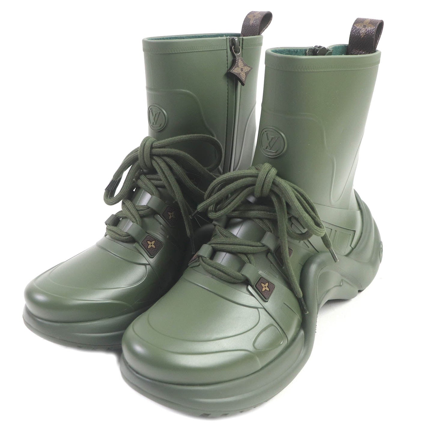 LOUIS VUITTON short boots 1A67BK Main: Rubber khaki Arclight line mens 41