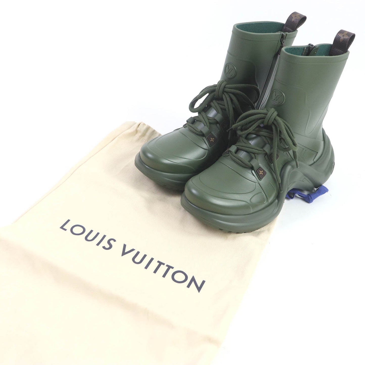 LOUIS VUITTON short boots 1A67BK Main: Rubber khaki Arclight line mens 41