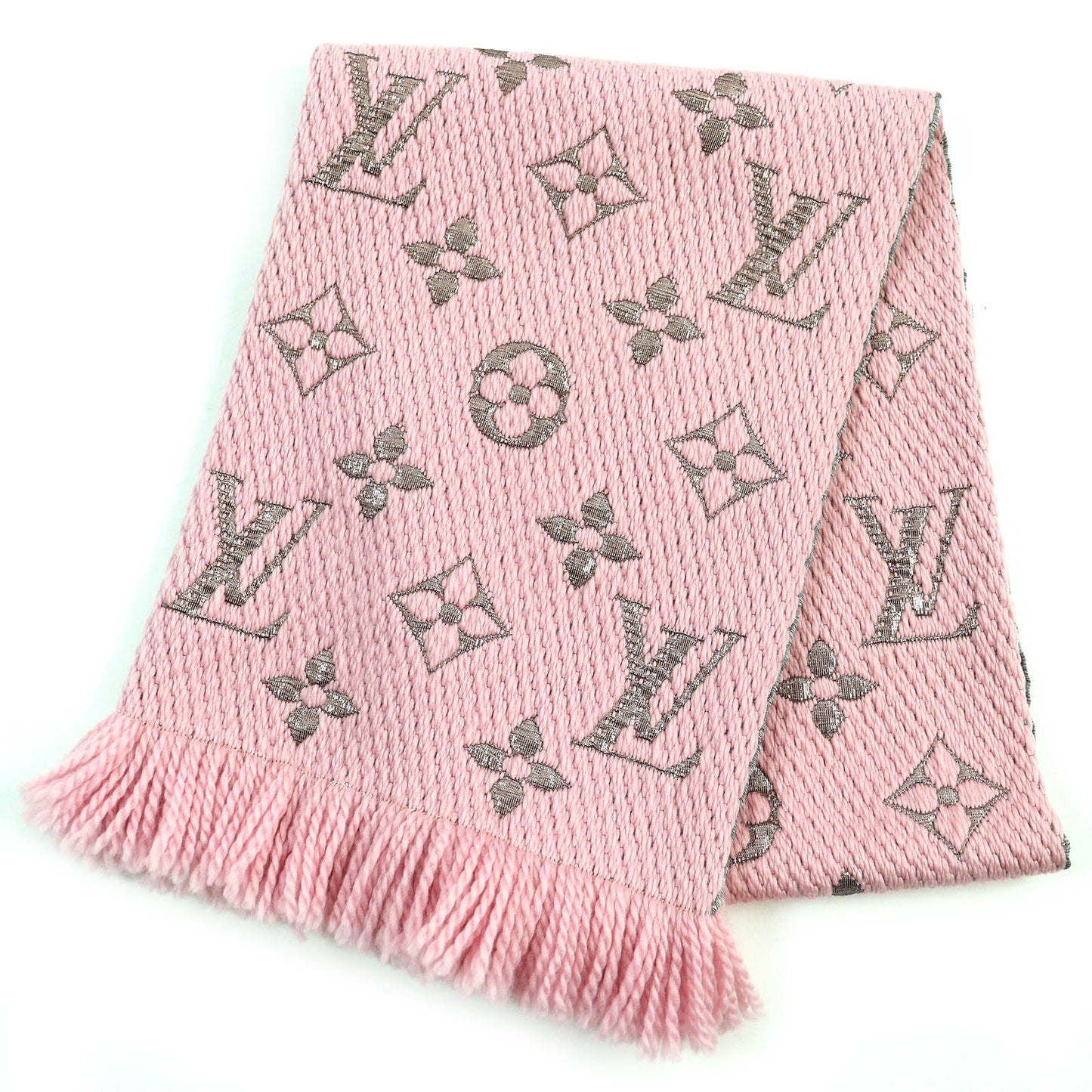 LOUIS VUITTON Scarf M70466 Main: 95% wool, Main: 3% silk, Main: 2% polyester Rose valerine Escalp Logo Mania Shine Women