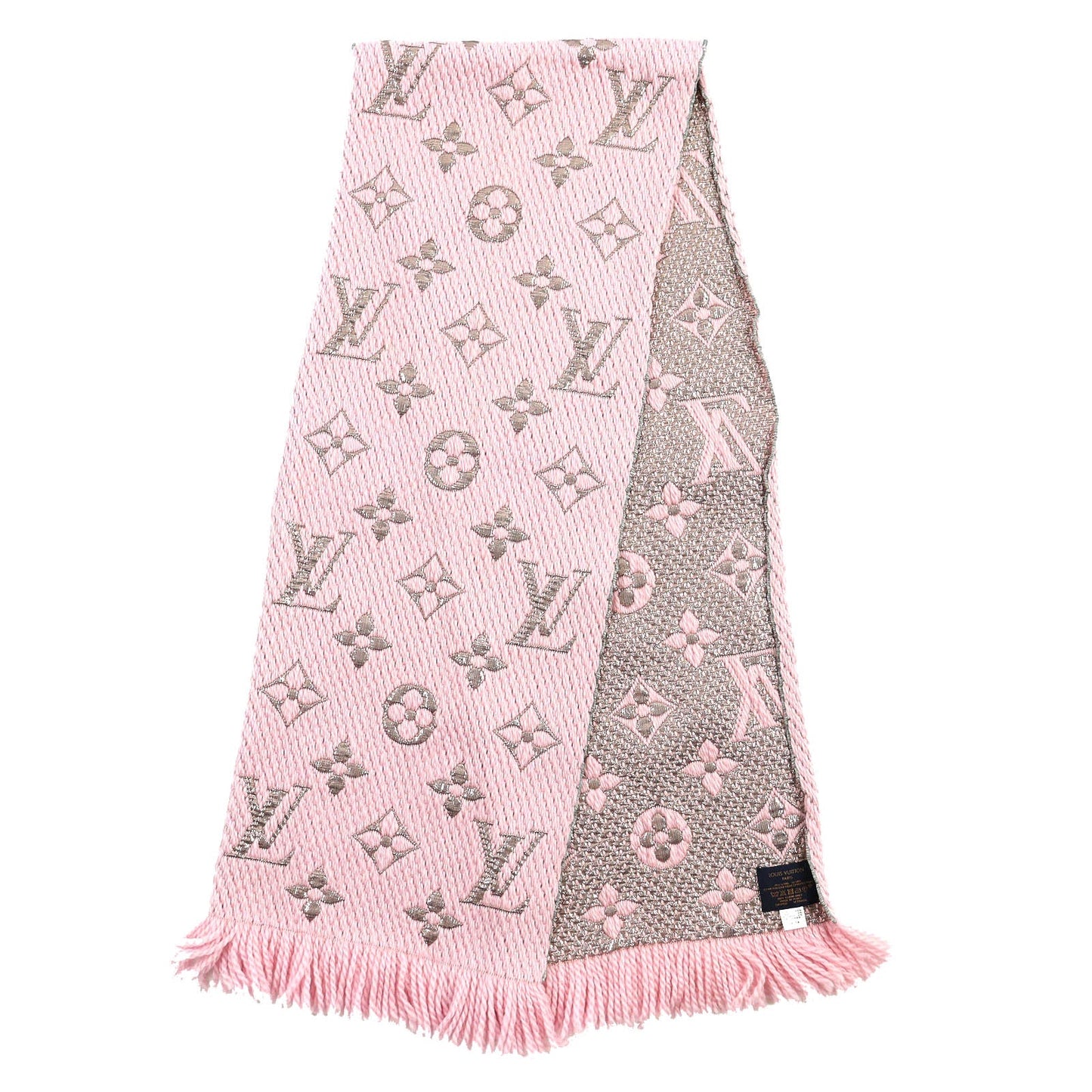 LOUIS VUITTON Scarf M70466 Main: 95% wool, Main: 3% silk, Main: 2% polyester Rose valerine Escalp Logo Mania Shine Women