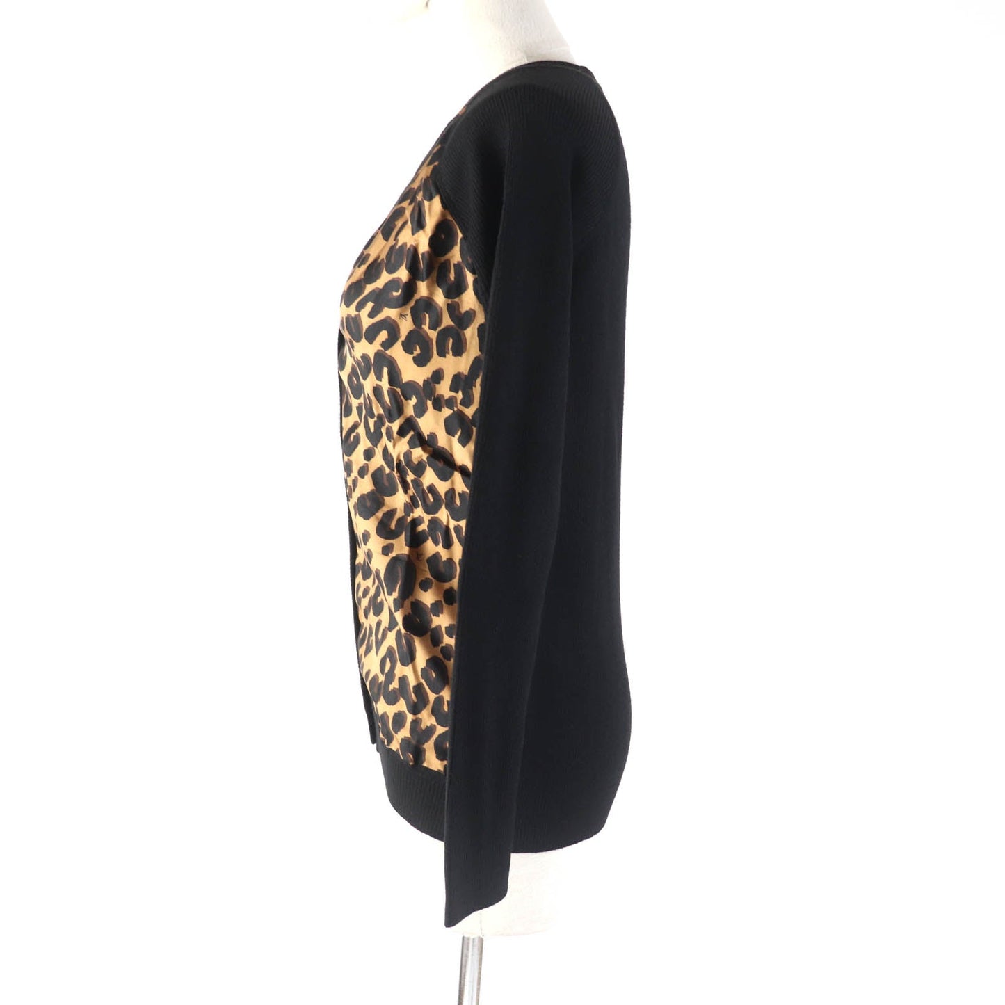 LOUIS VUITTON cardigan Main: 70% wool, Main: 30% silk Black brown Women XS
