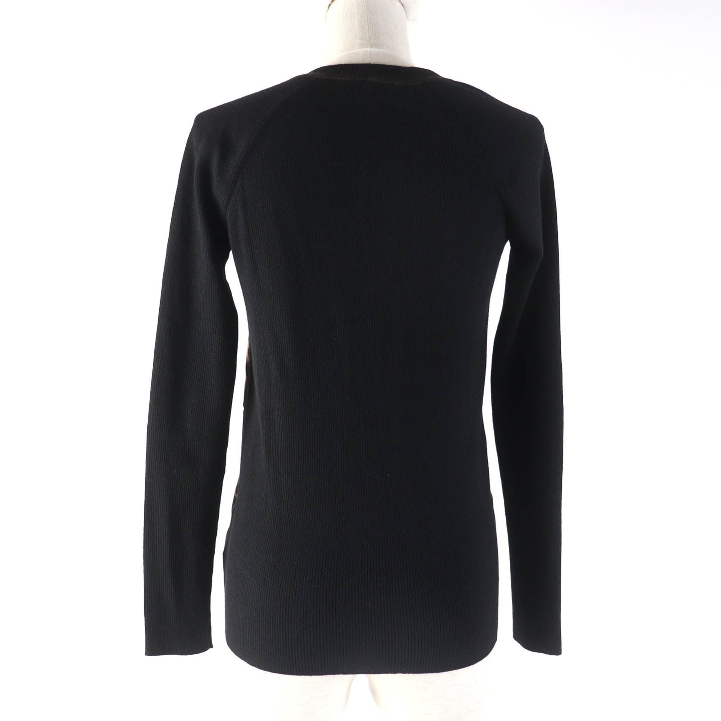 LOUIS VUITTON cardigan Main: 70% wool, Main: 30% silk Black brown Women XS