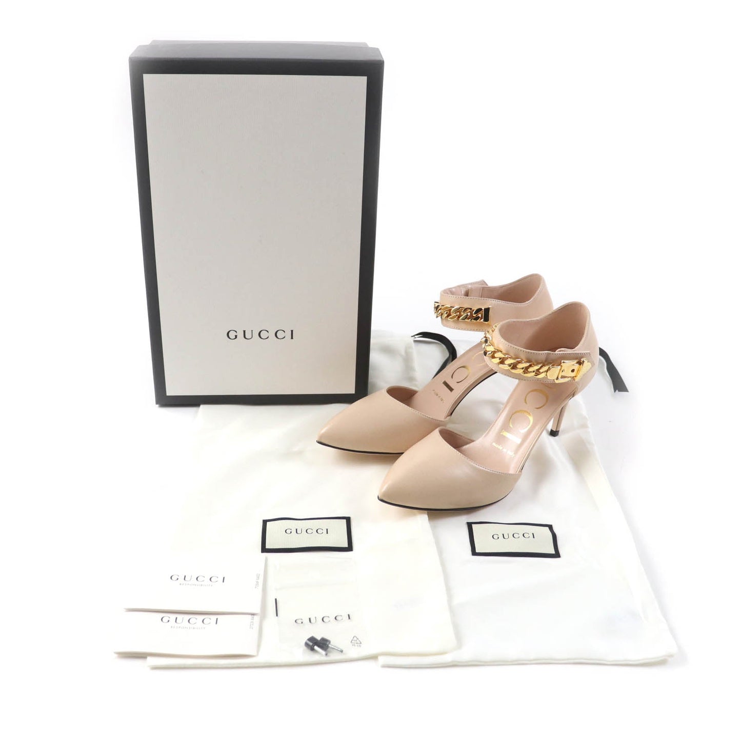GUCCI pumps 626711 Main: Leather beige Women 36 1/2