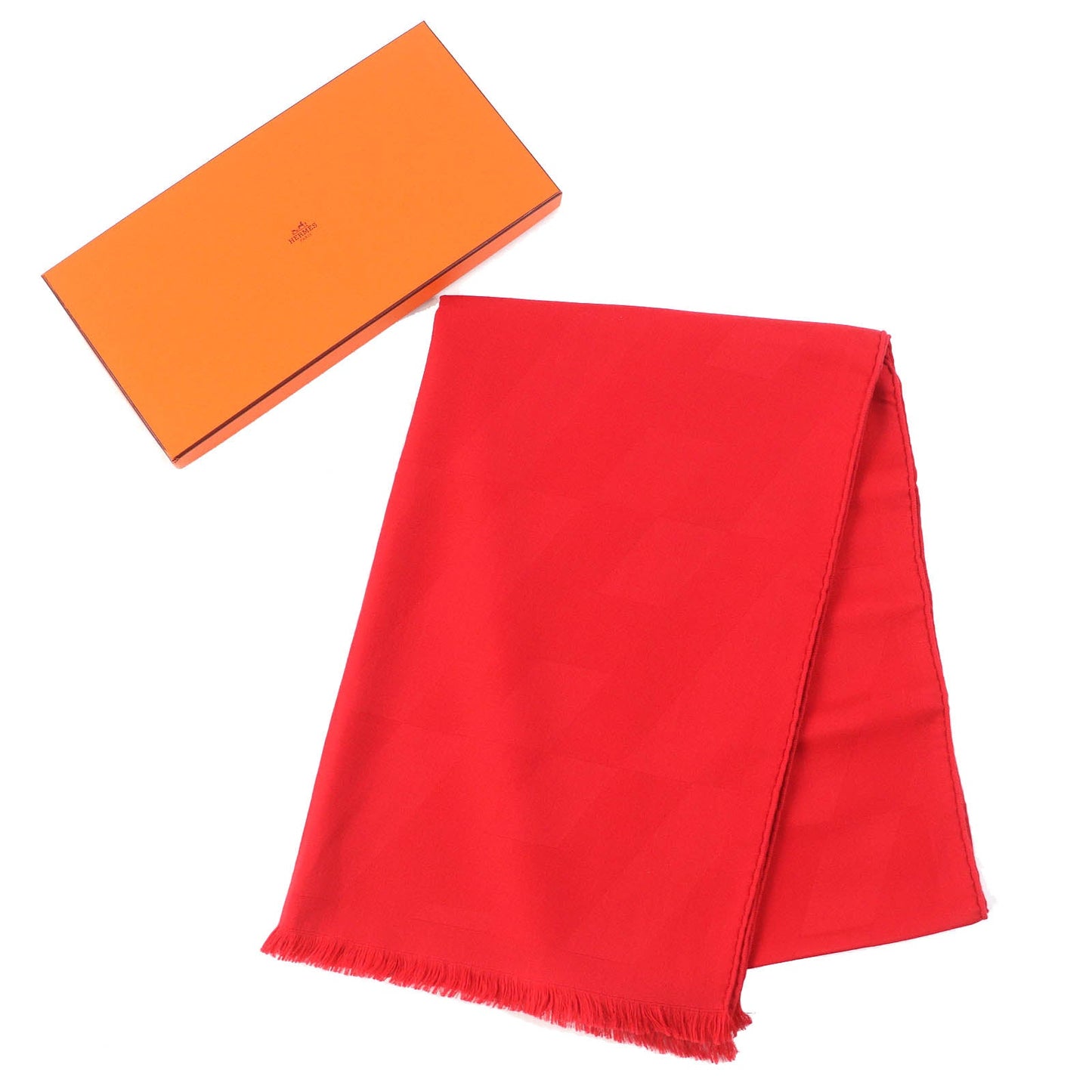 HERMES shawl 262223S Main: 85% cashmere, Main: 15% silk Red Etol Bias H Women
