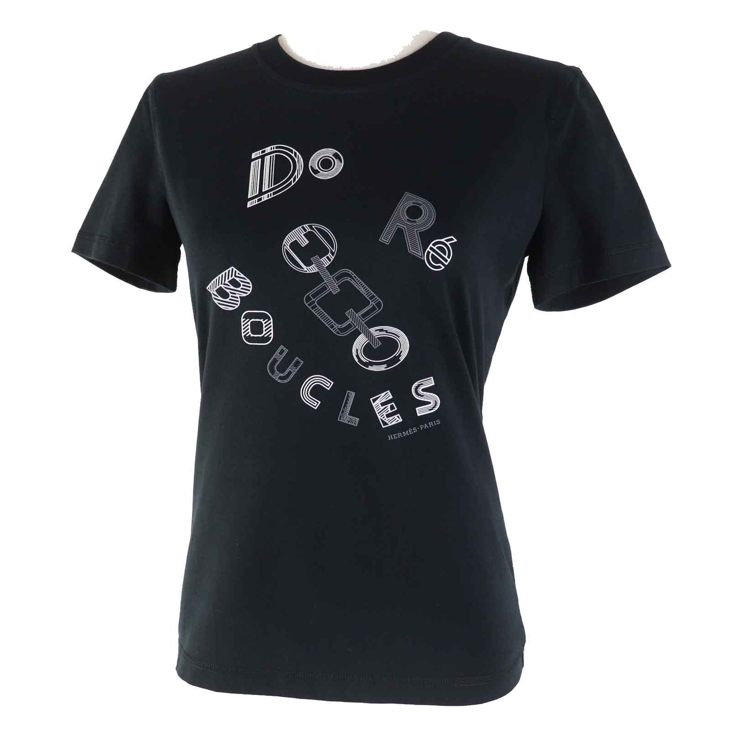 HERMES Short sleeve T-shirt 3H4611DL Main: 100% cotton black Do Re Boucles Women 34