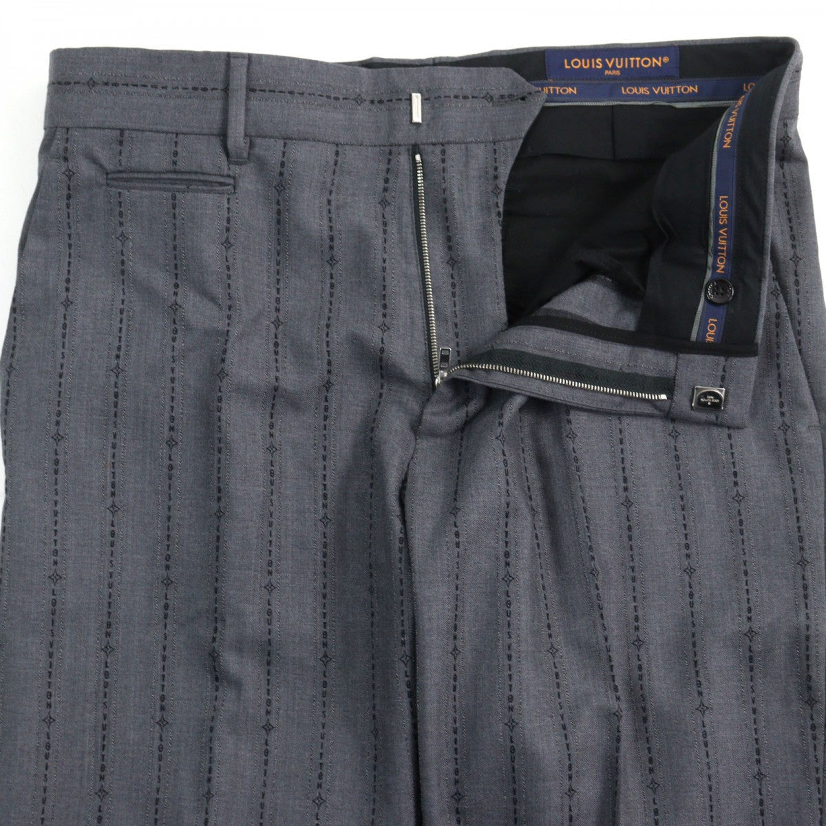 LOUIS VUITTON Pants HQFP9W Outer: 86% wool, Outer: 14% cotton, Lining: 100% cotton Gray type mens 48