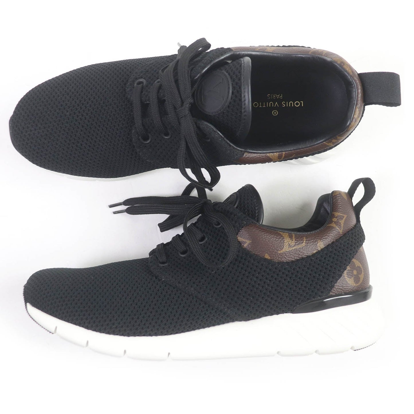 LOUIS VUITTON Low cut sneakers Main: Leather Black brown Fastlane line mens 6