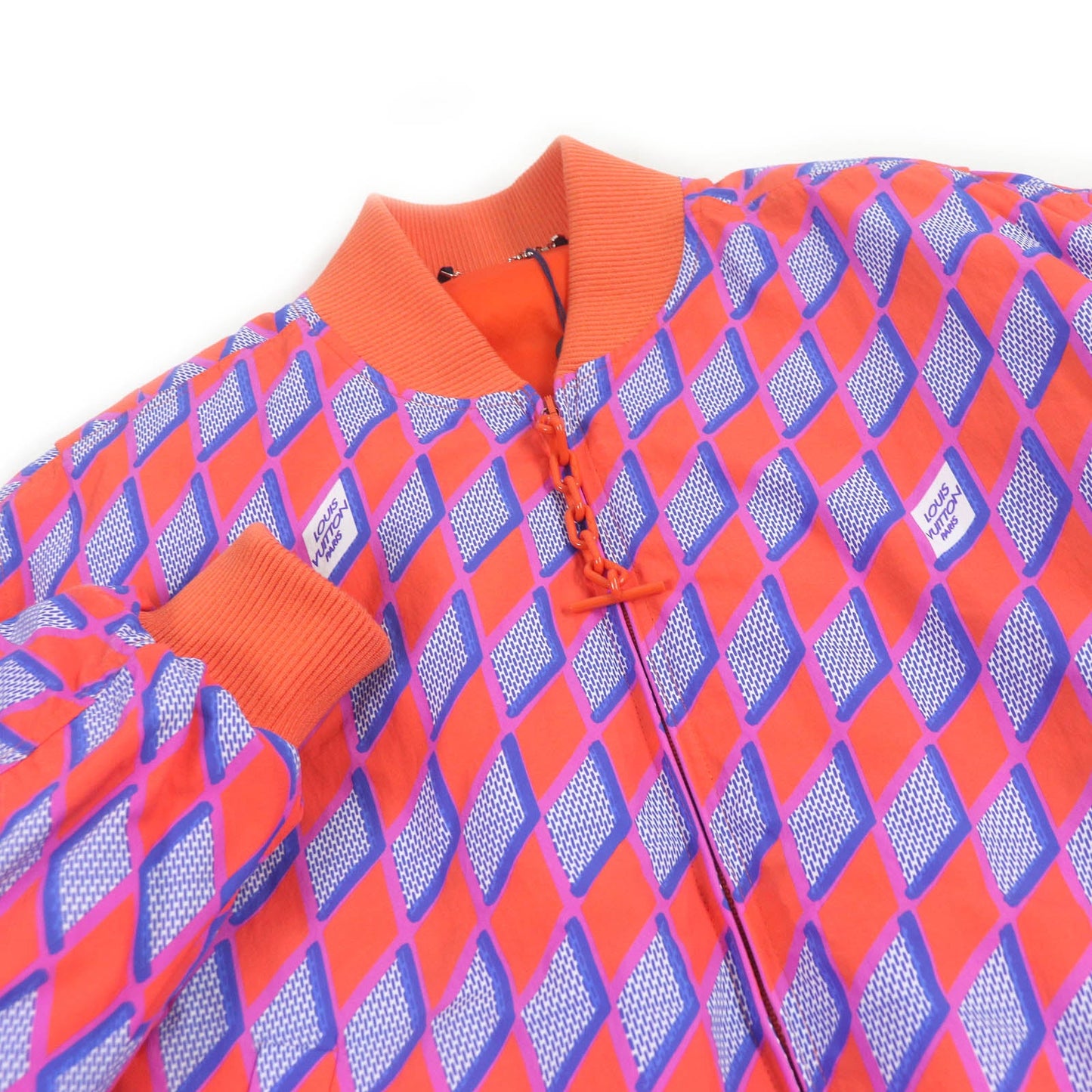 LOUIS VUITTON Bomber jacket HNB73E Outer: 100% nylon, Lining: 63% nylon, Lining: 37% cotton, Part: 89% cotton, Part: 9% nylon Orange mens 48