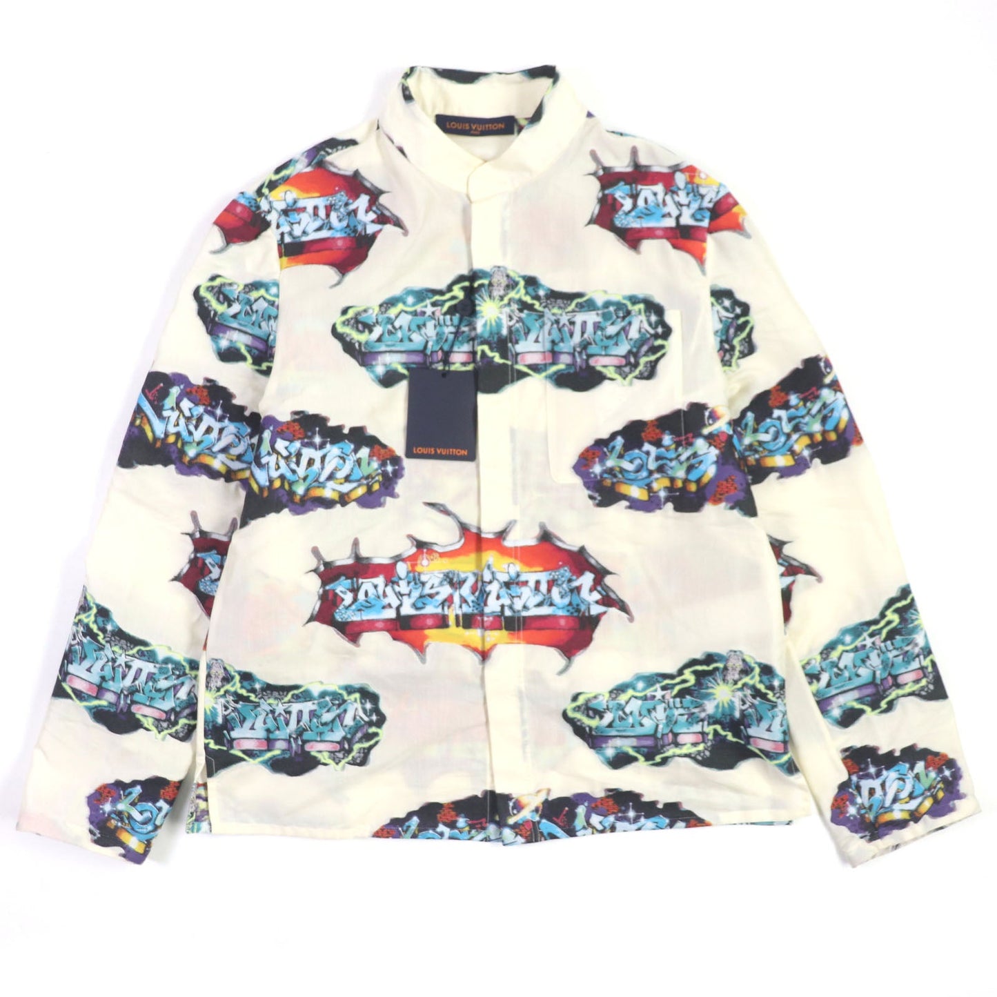 LOUIS VUITTON Long sleeve shirt HNS09W Main: 53% polyester, Main: 27% recycled fiber, Main: 20% cotton Cream Multi mens S