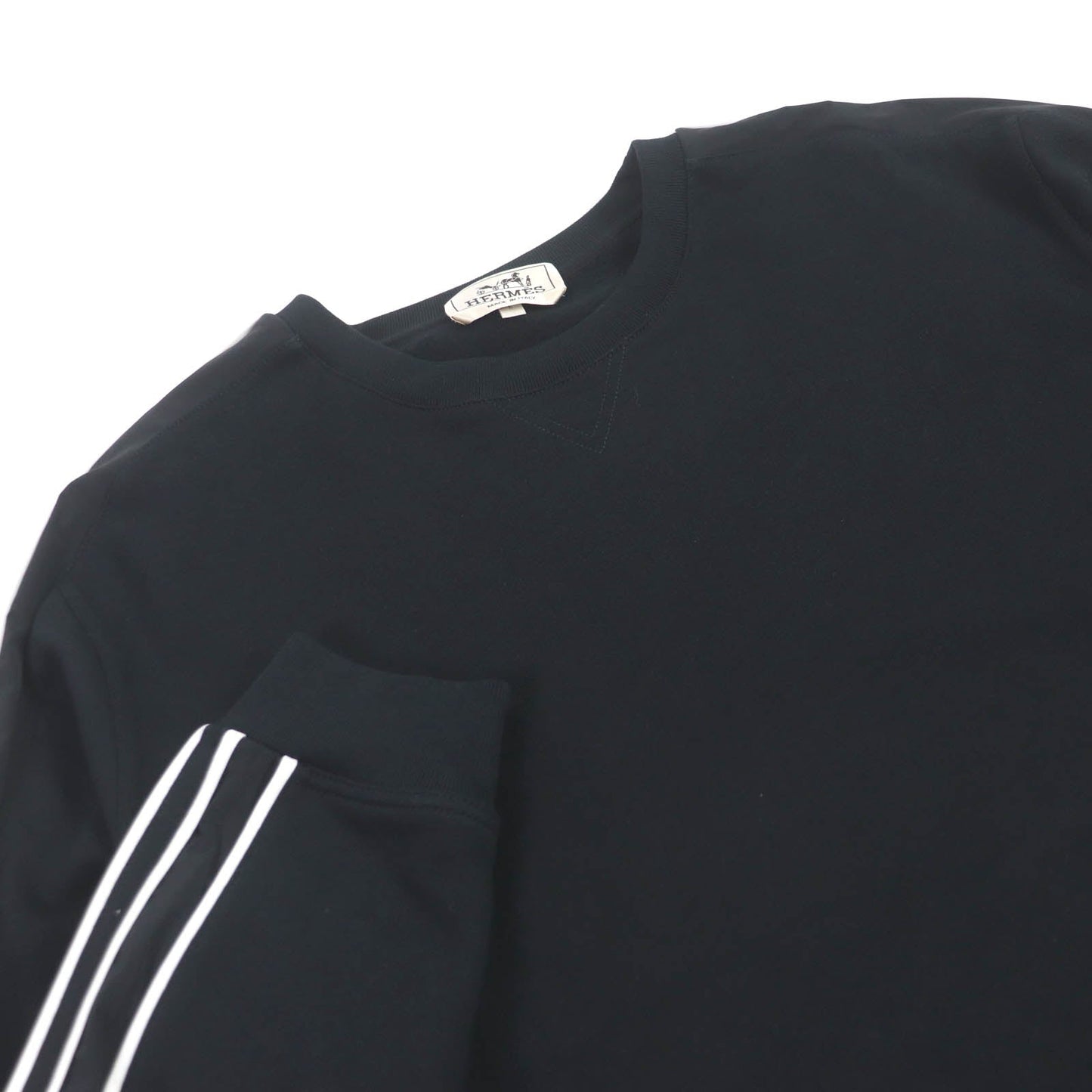 HERMES sweat Main: 100% cotton, part: 90% cotton, part: 10% polyurethane, part: 80% nylon, part: 20% polyurethane black Run H mens L